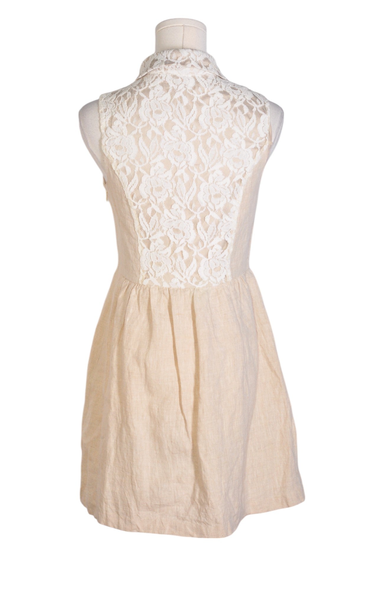 KENSIE Stylish Women's Beige A-Line Regular Fit Dress - Size S