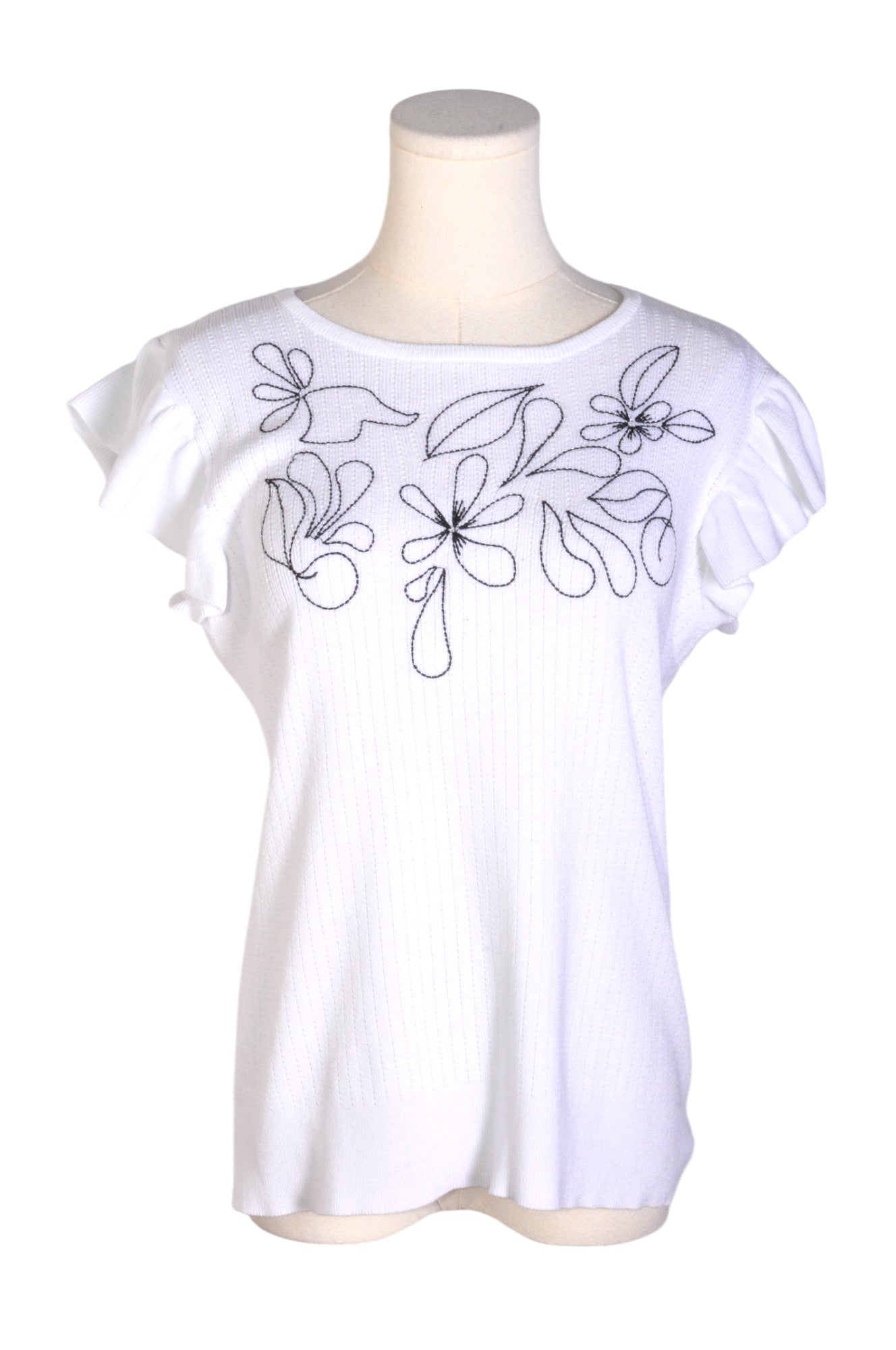 Stylish CABLE & GAUGE Women's White Regular Fit Blouse - Size L