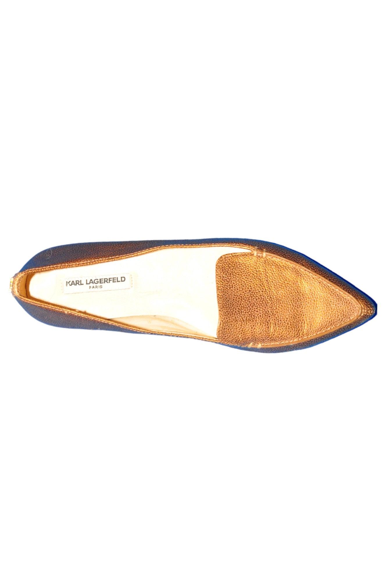 Stylish KARL LAGERFELD Women's Brown Regular Fit Flat Shoes - Size 7
