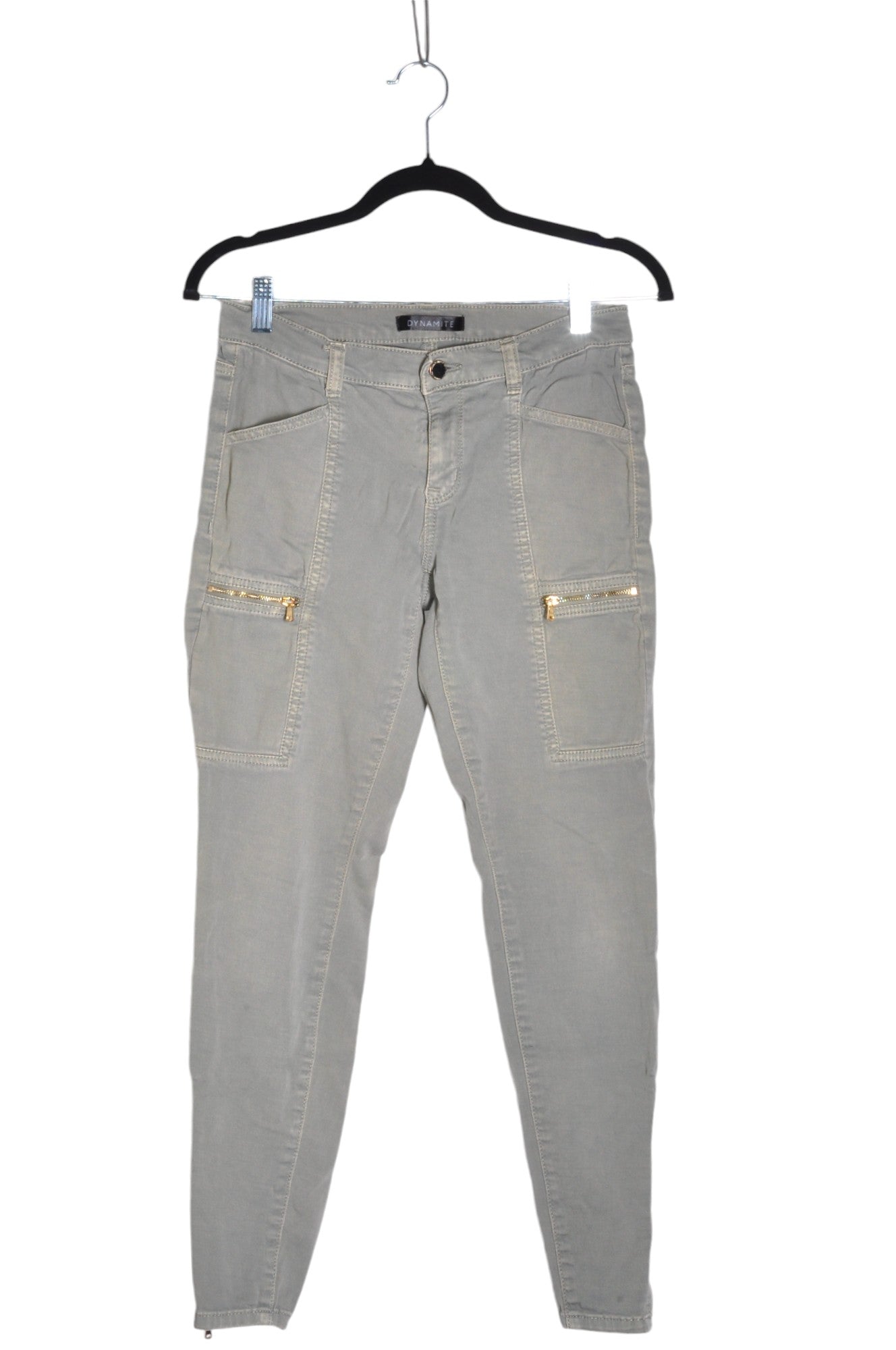 Stylish DYNAMITE Women's Regular Fit Straight-Legged Green Jeans - Size 27