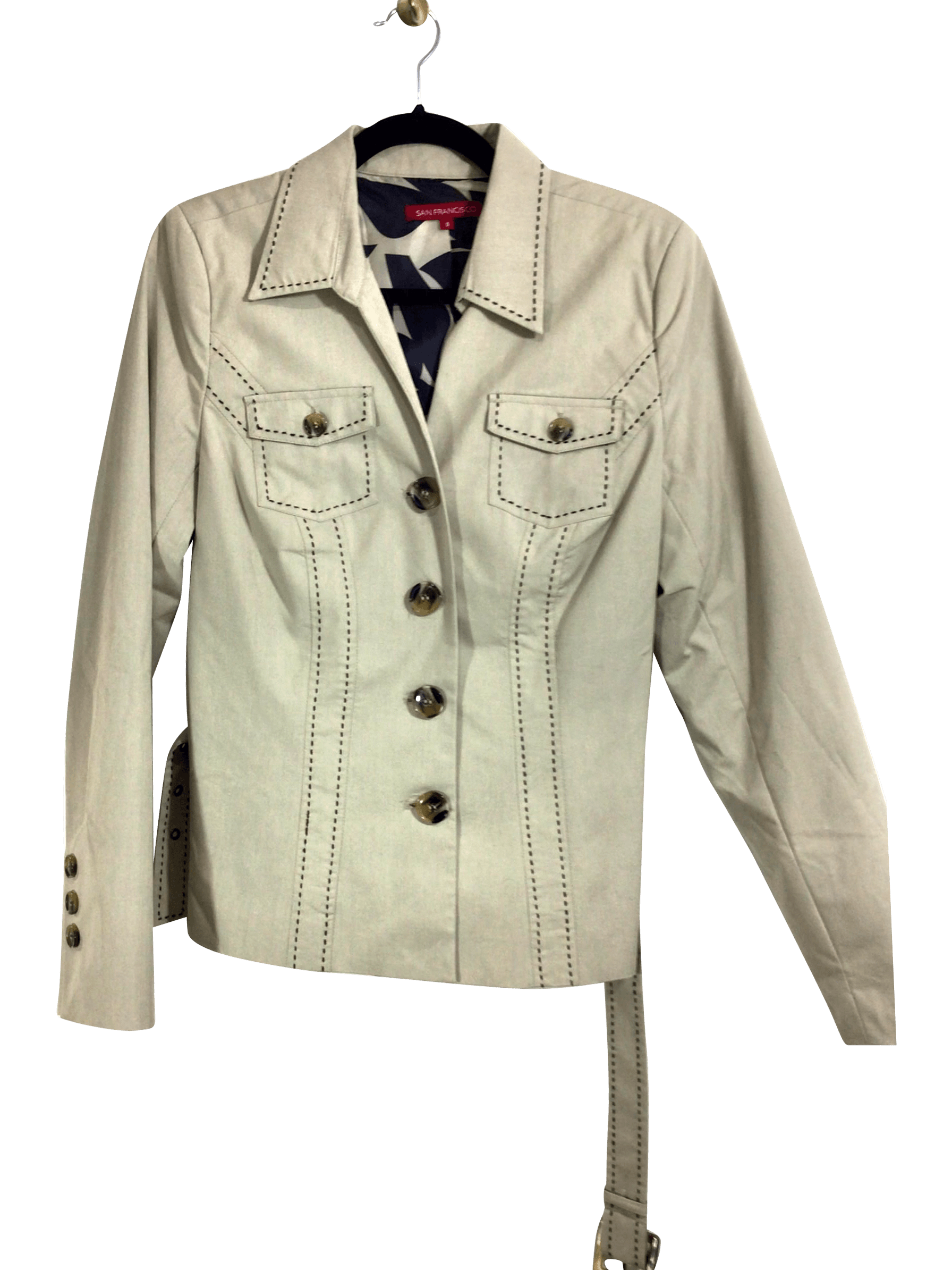 Stylish SAN FRANCISCO Beige Regular Fit Blazers - Size 9