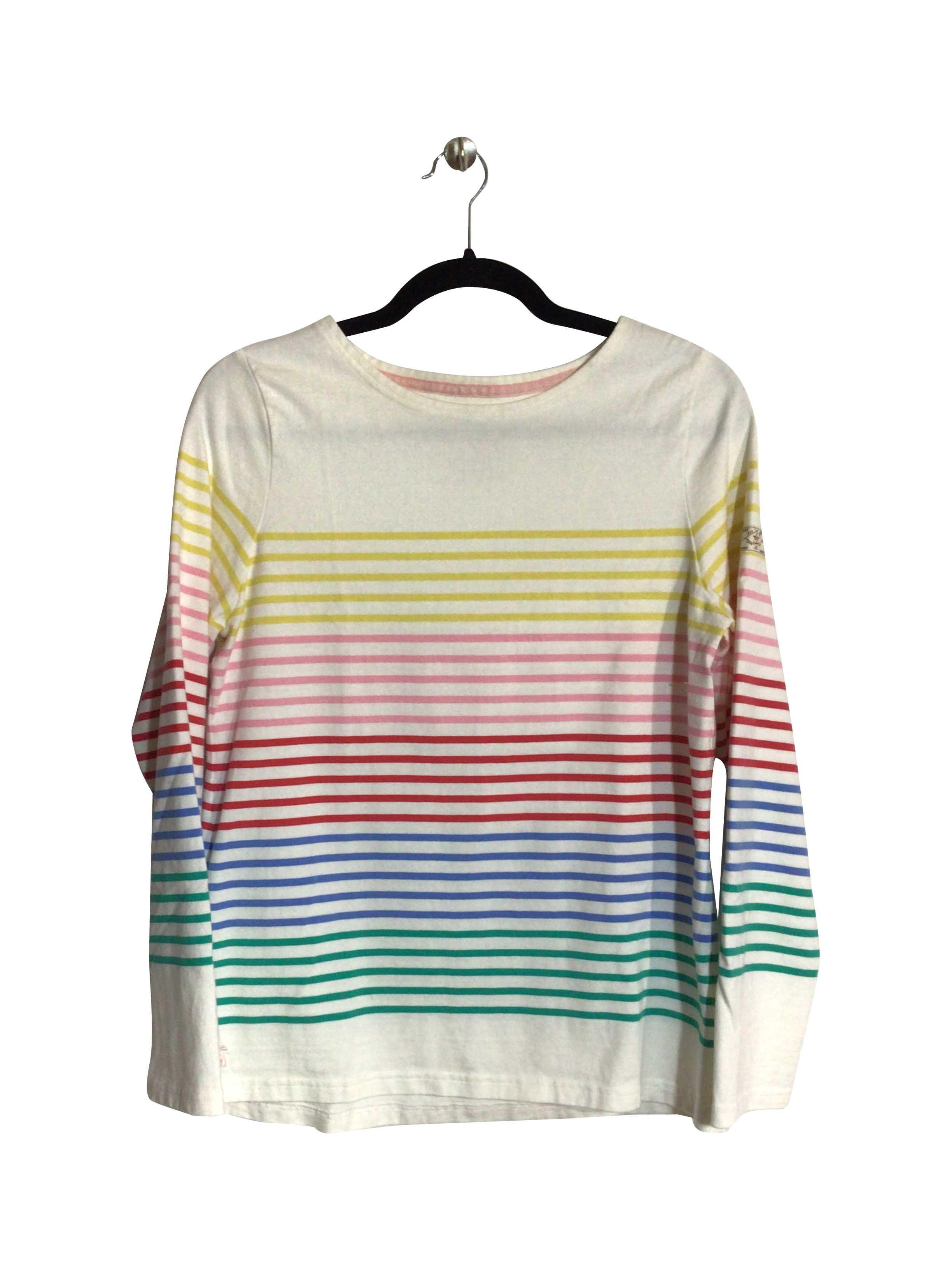 JOULES Classic Regular Fit White Long-Sleeved Crew Neck T-Shirt - Size M