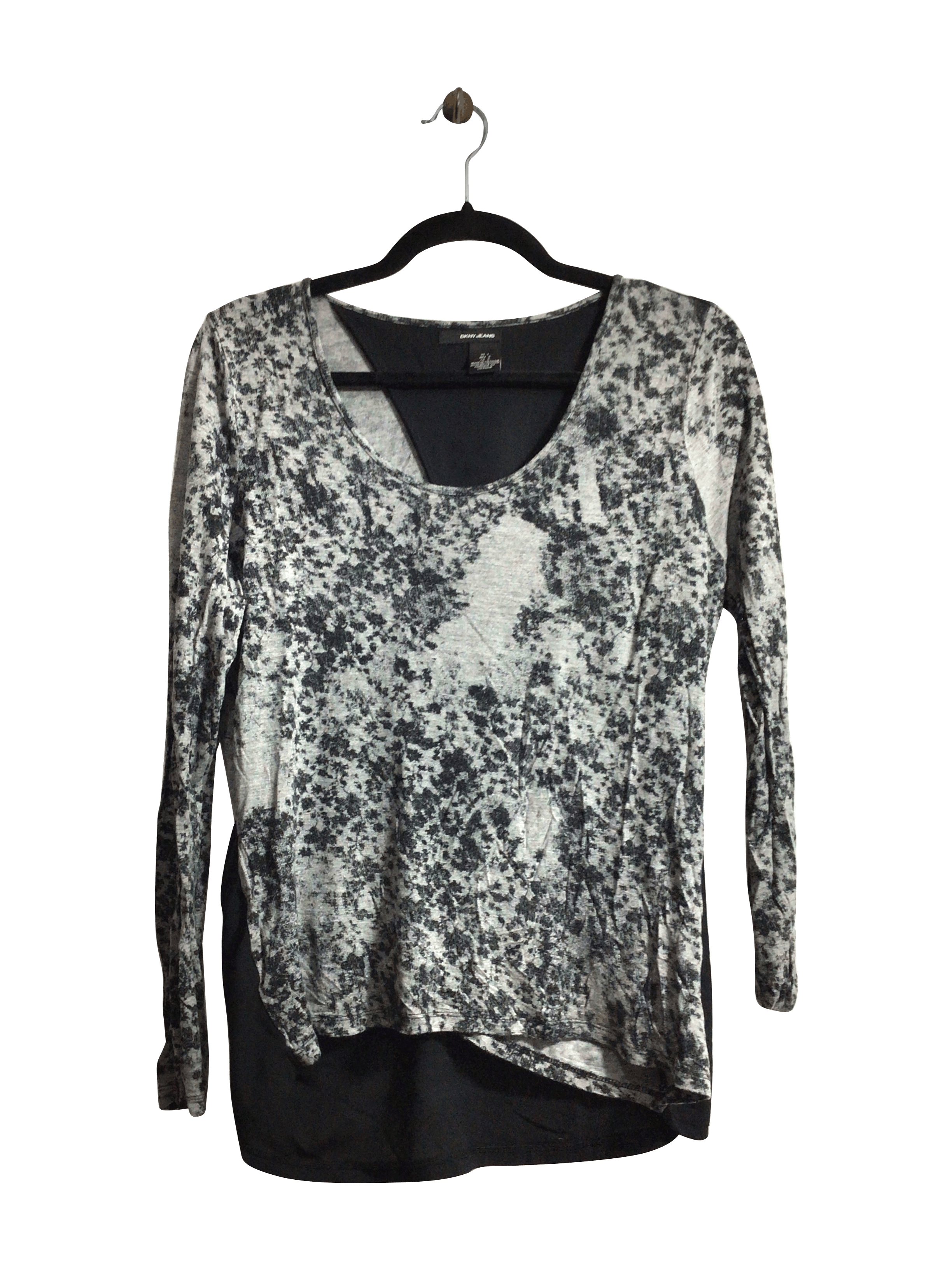 DKNY Stylish Gray Regular - fit Women's Blouse in Size L