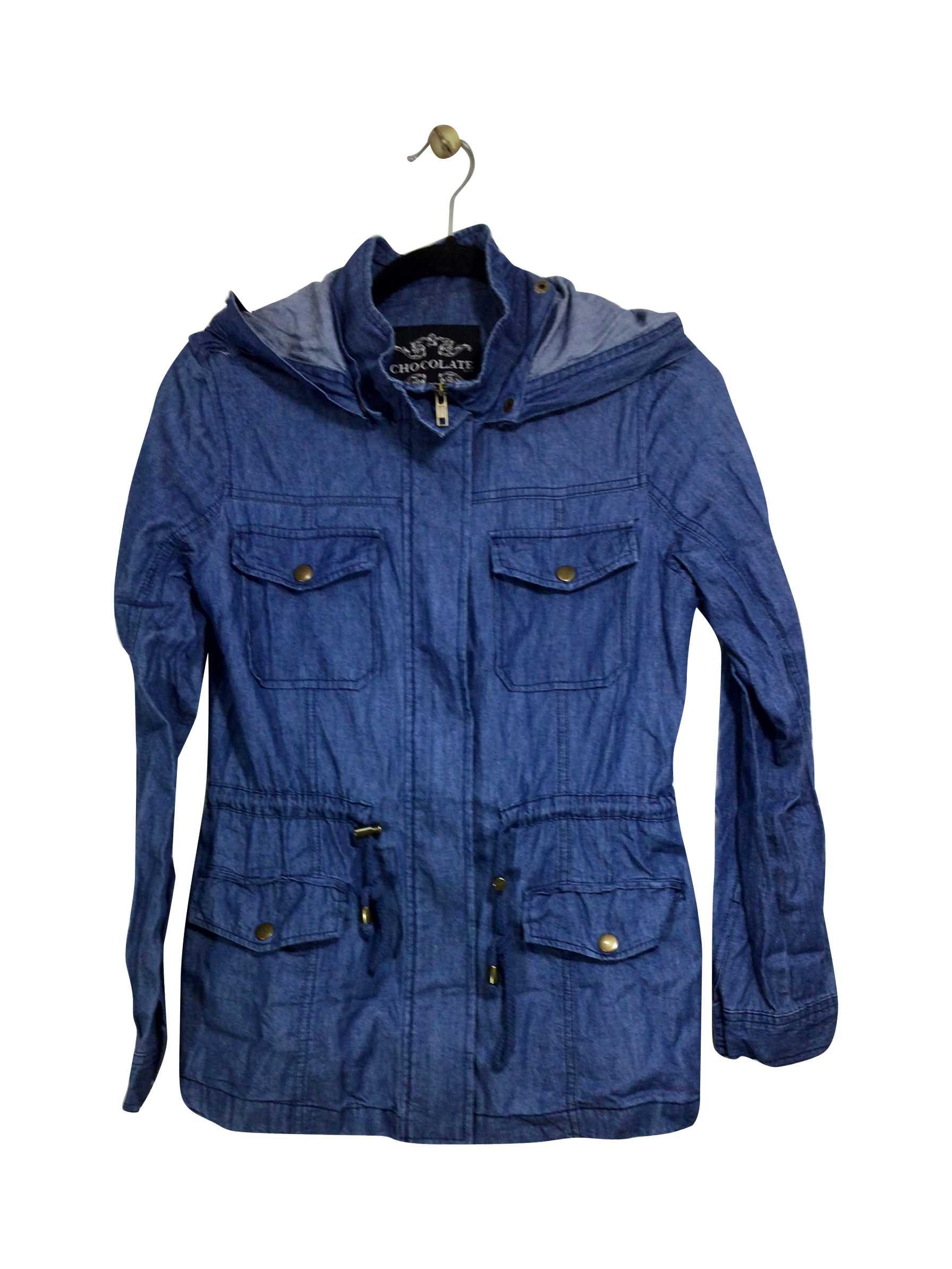 CHOCOLATE USA Stylish Regular Fit Blue Coat - Size S