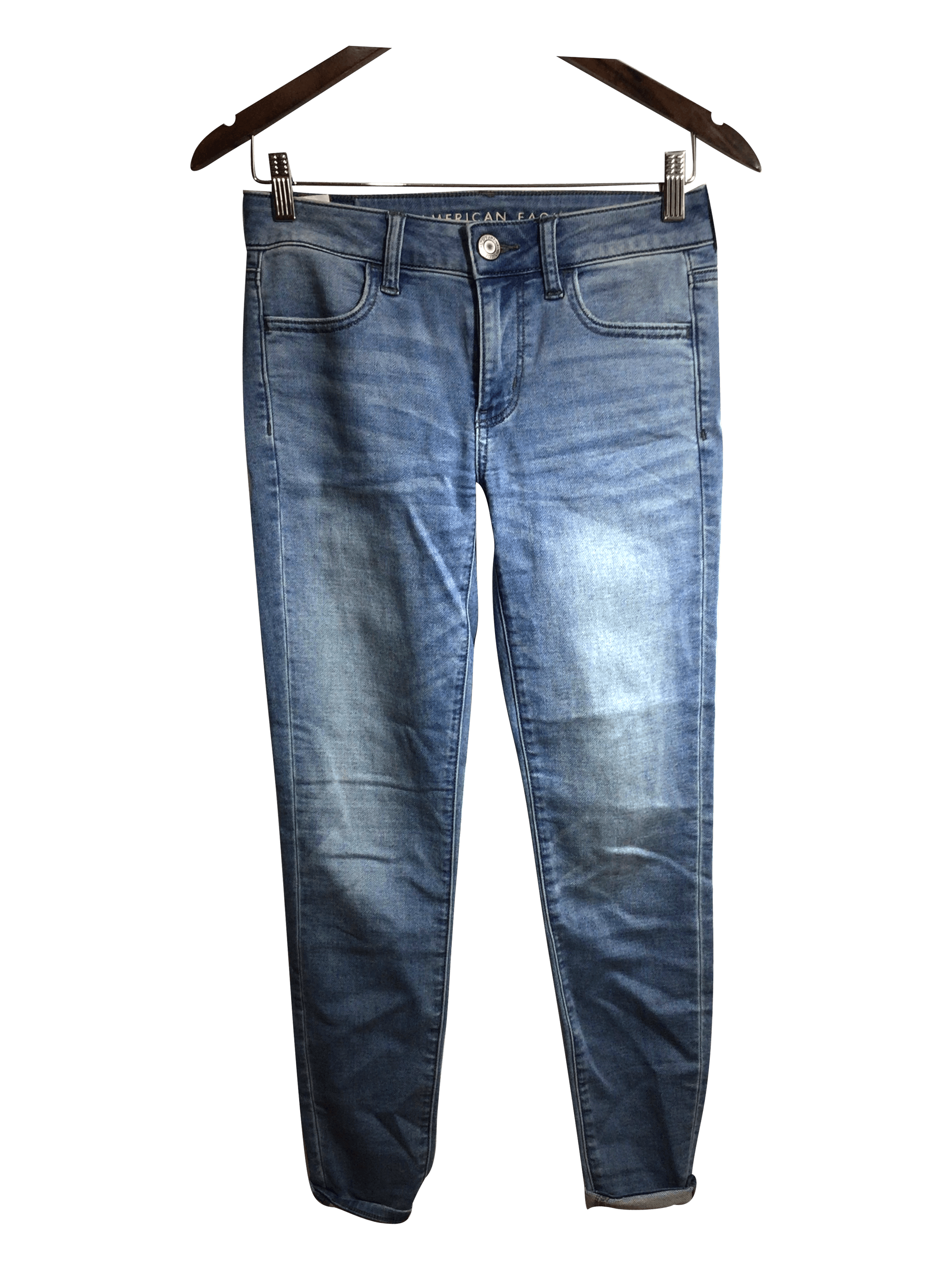 Second Hand AMERICAN EAGLE Women's Regular Fit Blue Straight-Legged Jeans - Size 2