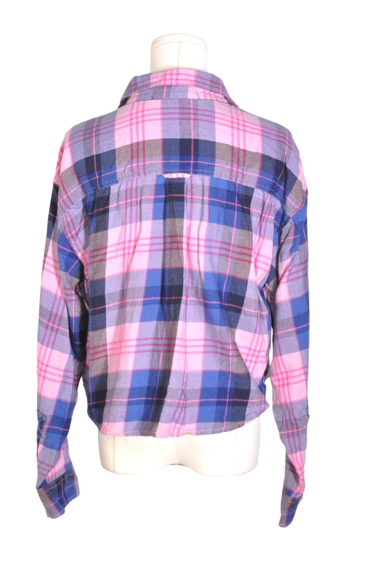Stylish AMERICAN EAGLE Women's Blue Regular Fit Button - Down Tops in Size S