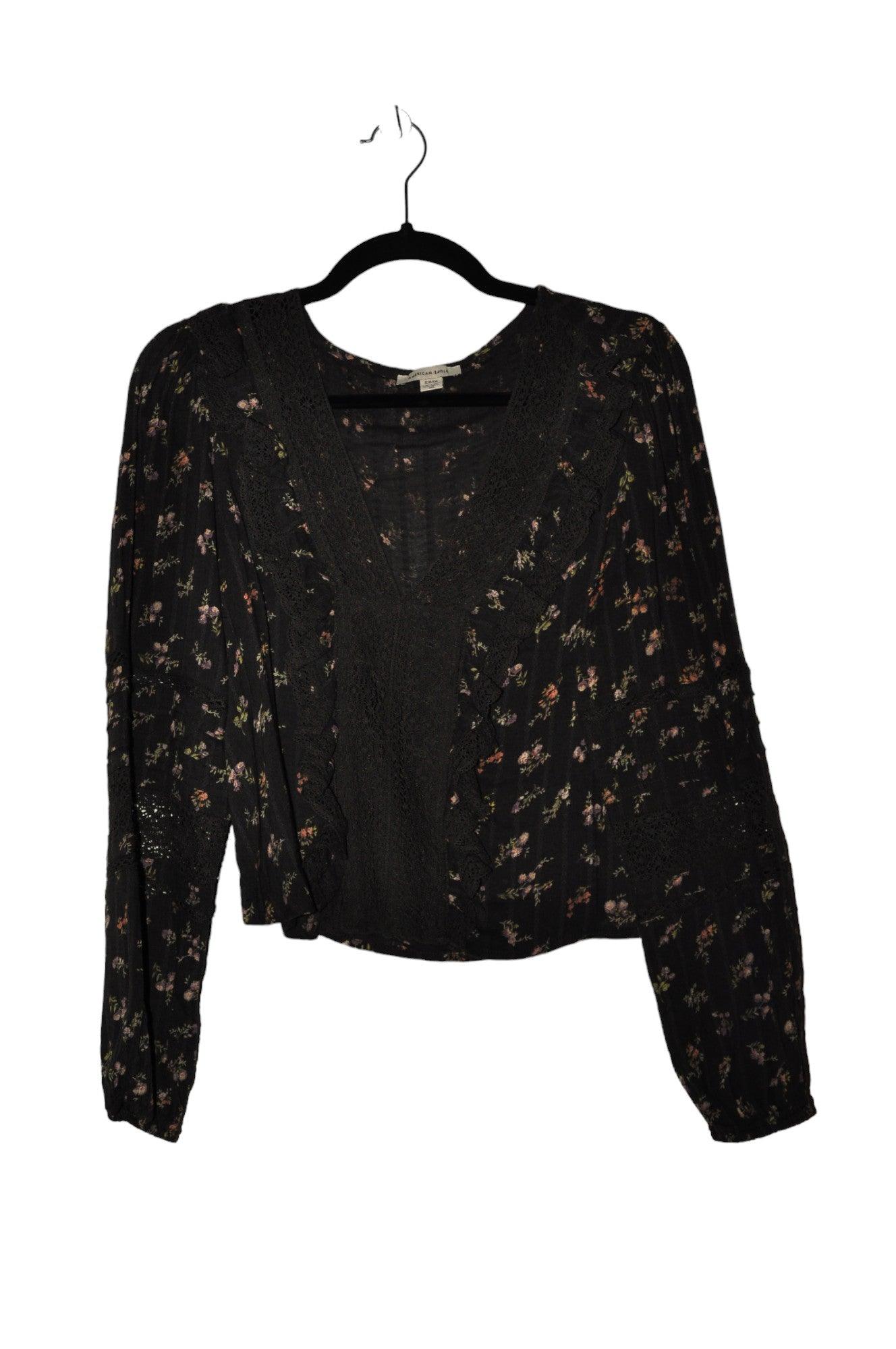 AMERICAN EAGLE Stylish Women's Regular Fit Black Blouse - Size S