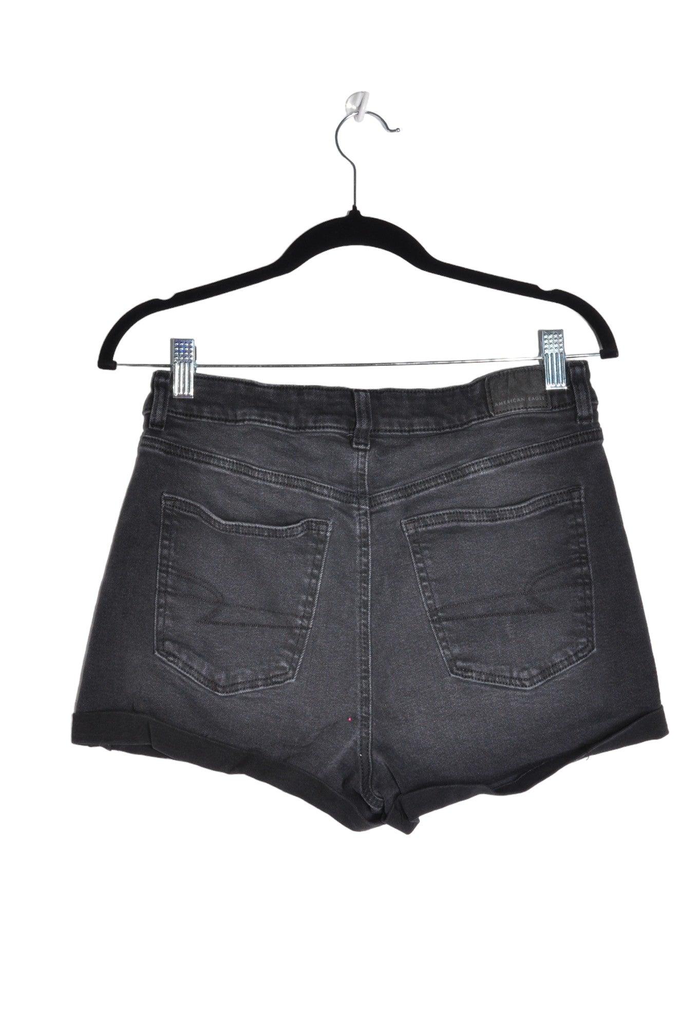 AMERICAN EAGLE Stylish Women's Black Denim Shorts - Regular Fit, Size 6