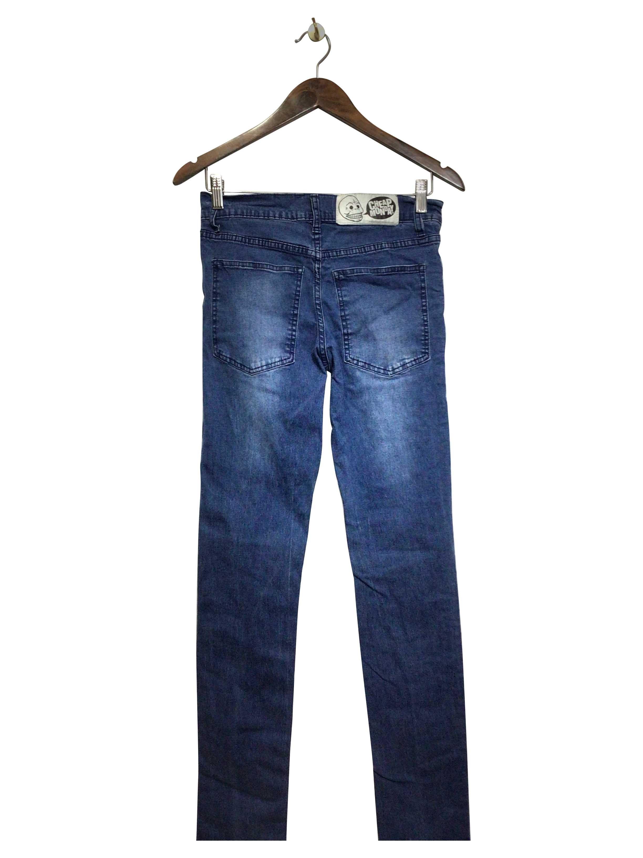 CHEAP MONDAY Stylish Regular Fit Blue Straight - Legged Jeans Size 30x34