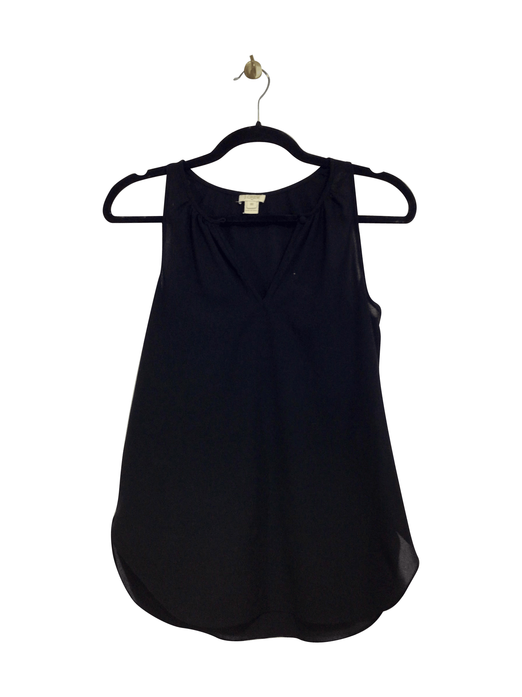 J. CREW Stylish Regular Fit Sleeveless V-Neck Black Blouse - Size 0
