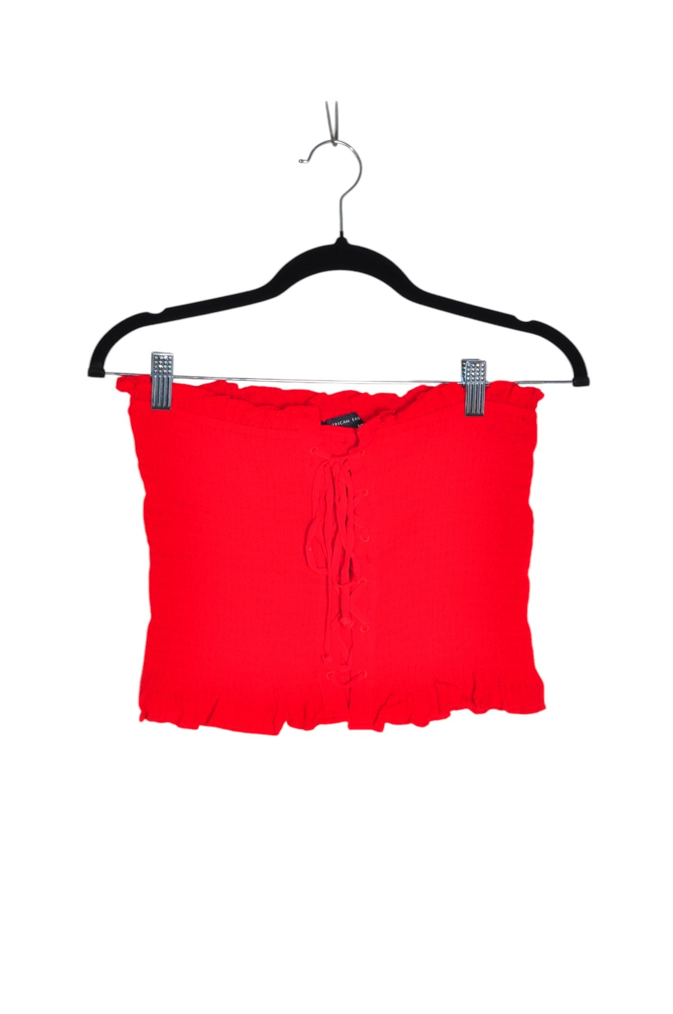 AMERICAN EAGLE Stylish Women's Red Regular Fit Crop Tops - Size M