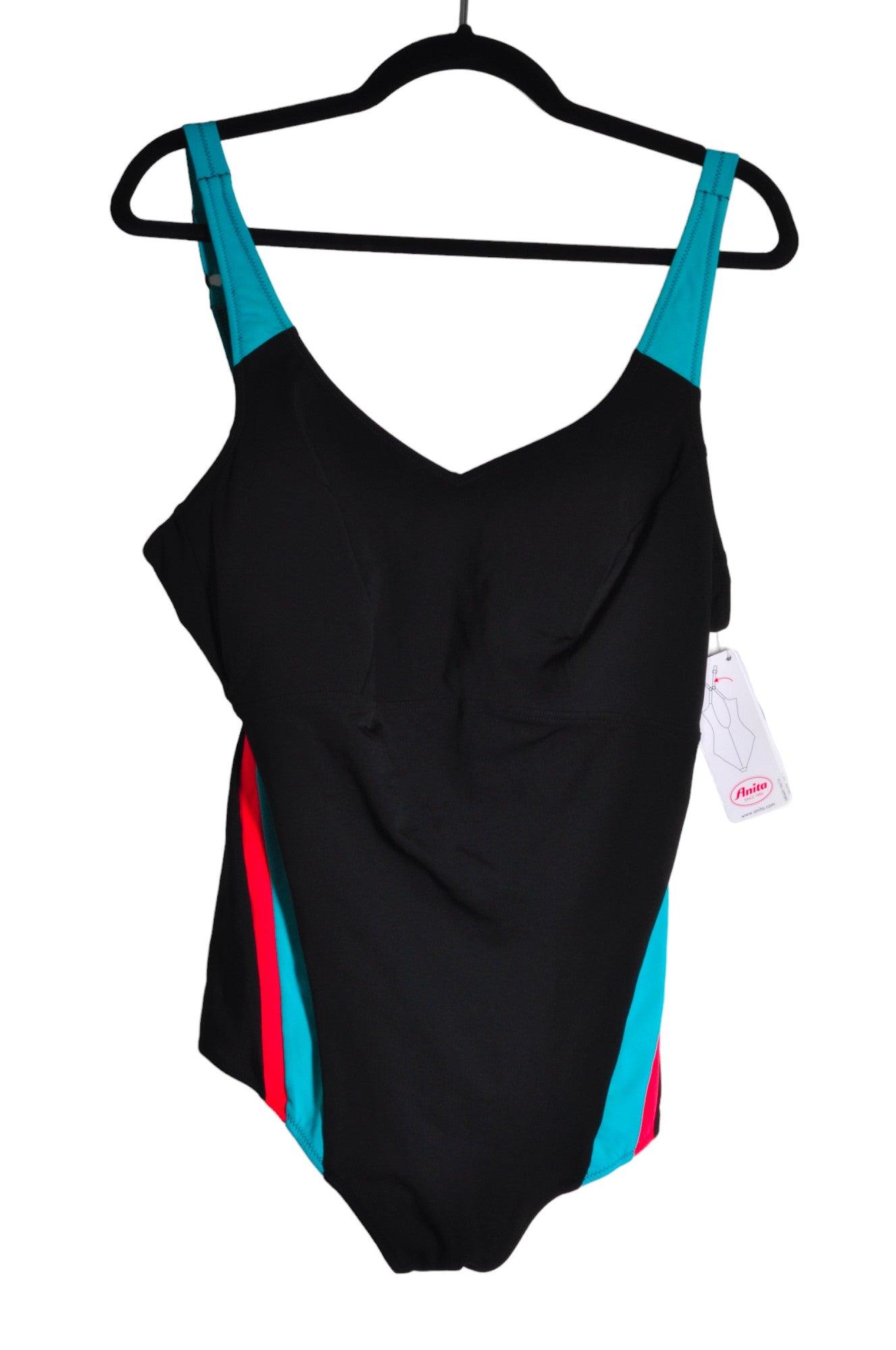 ANITA Women's Stylish One Piece Black Swimsuit - Regular Fit, Size 18