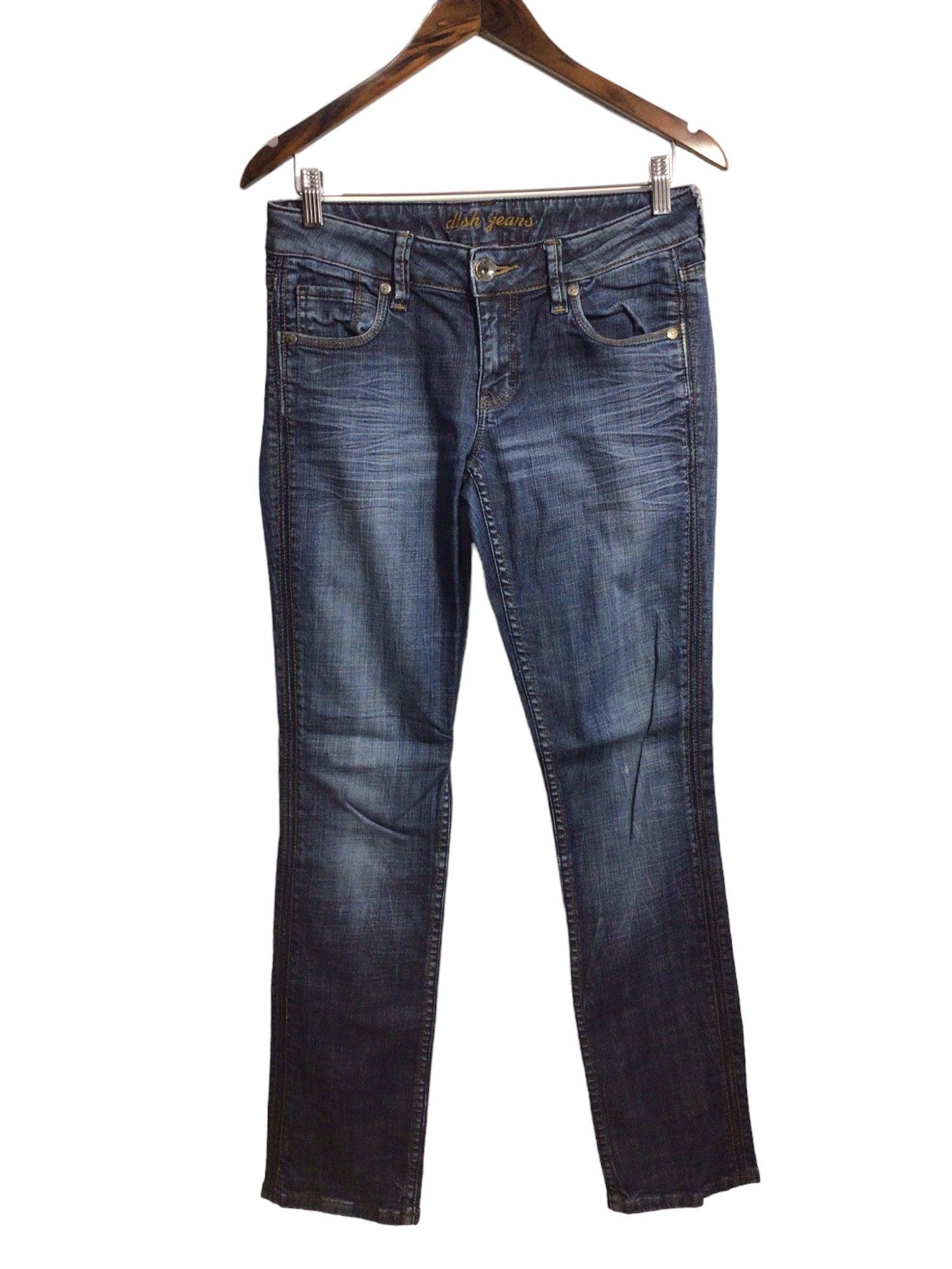 DISH JEANS Stylish Women's Blue Straight-Legged Regular Fit Jeans - Size 28x32