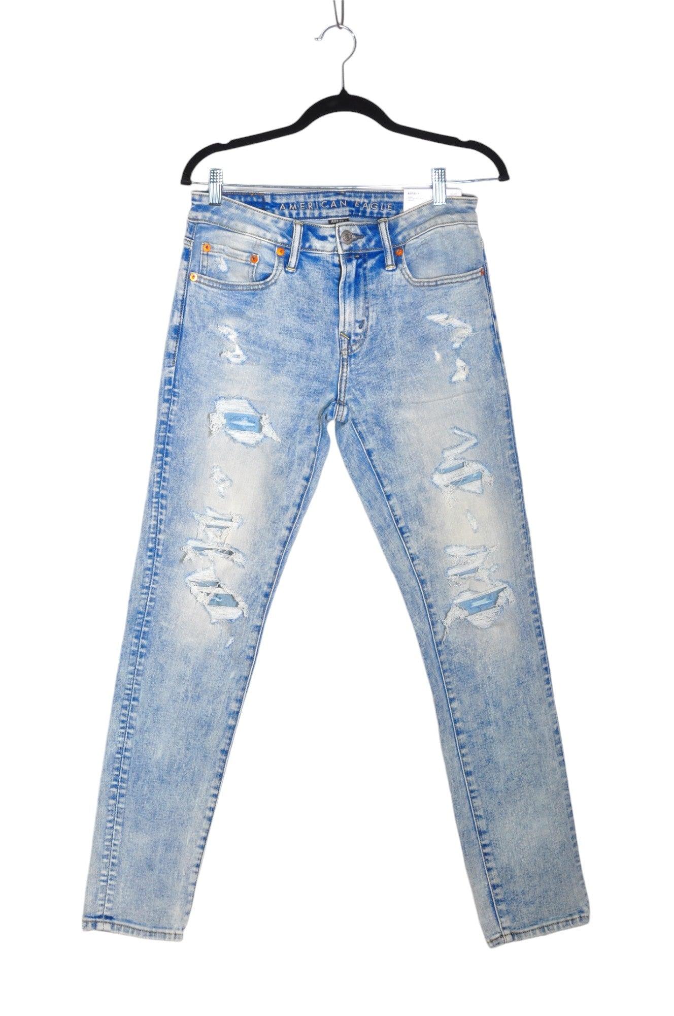 Stylish AMERICAN EAGLE Women's Regular Fit Blue Straight-Legged Jeans - Size 29x30