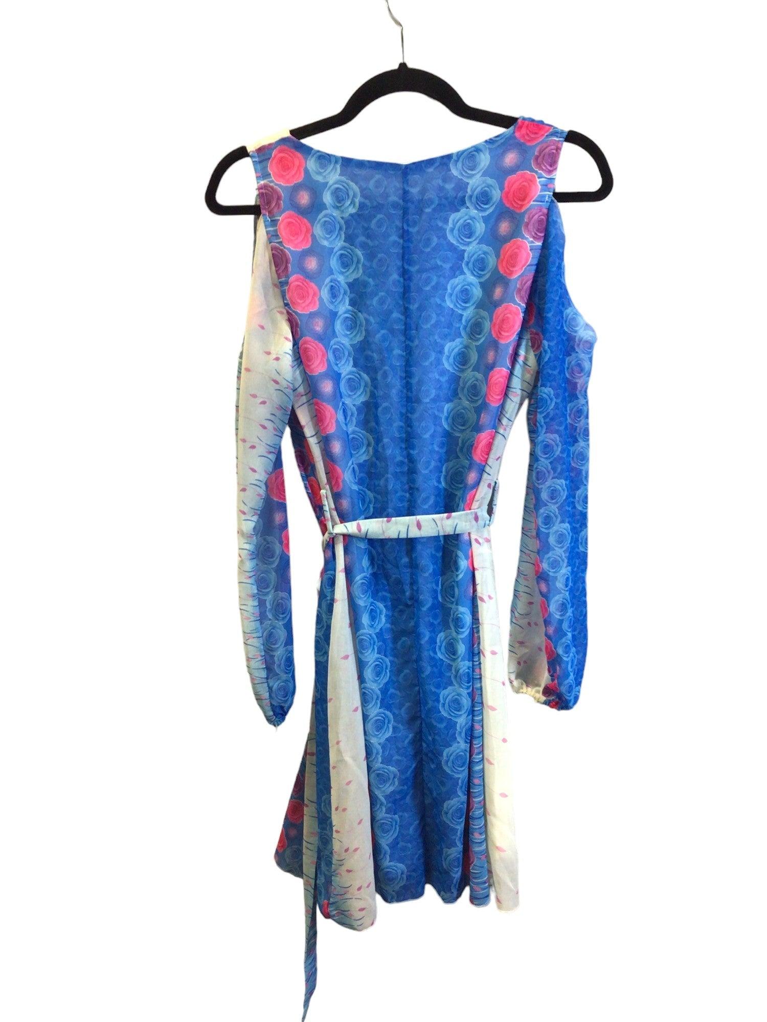 KATIE Stylish Women's Wrap Dress in Regular Fit - Blue Size S