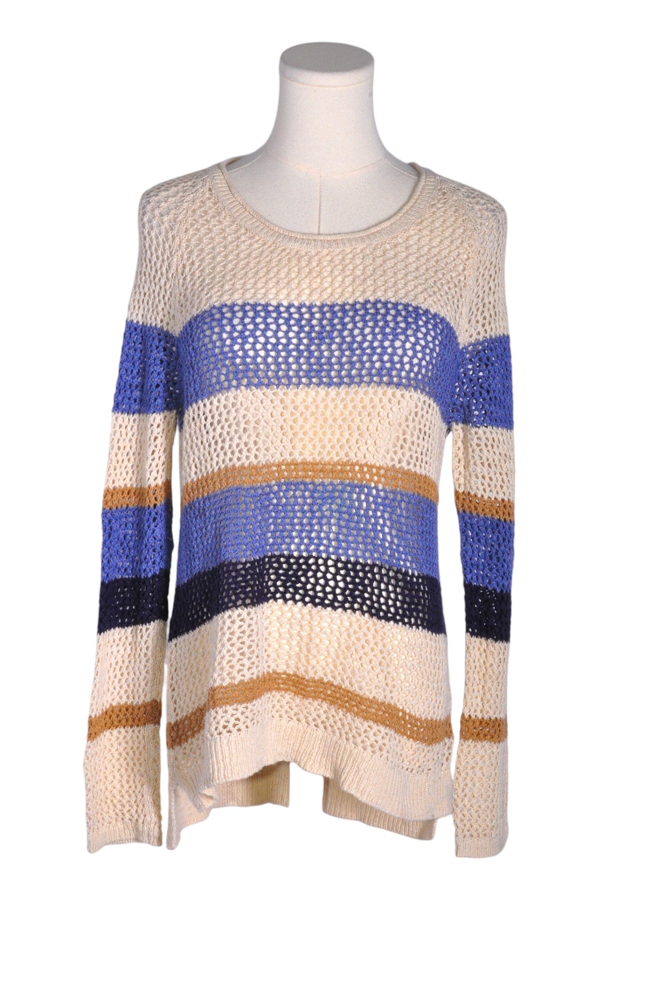 DENVER HAYES Stylish Women's Beige Knit Tops in Regular Fit - Size M