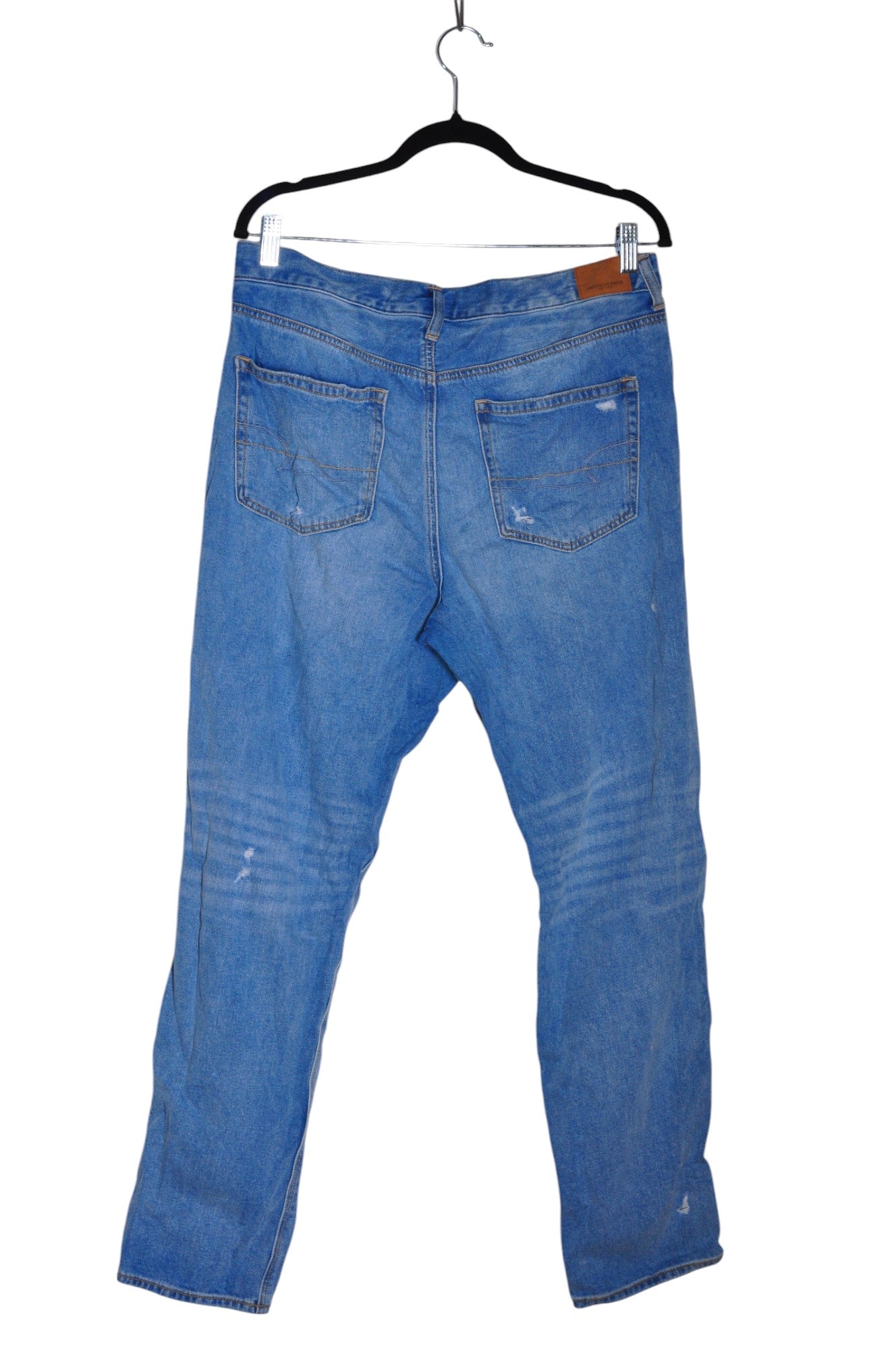 Second Hand AMERICAN EAGLE Women's Regular Fit Blue Straight-Legged Jeans Size 14