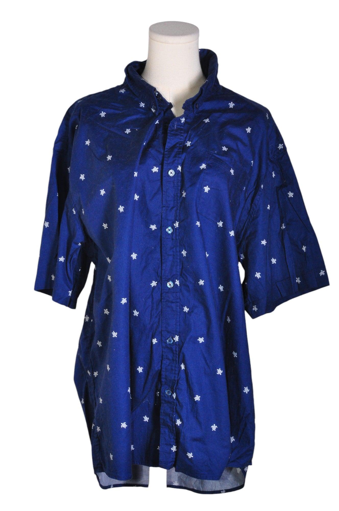 JACHS NEW YORK Stylish Women's Blue XXL Regular Fit Button Down Tops