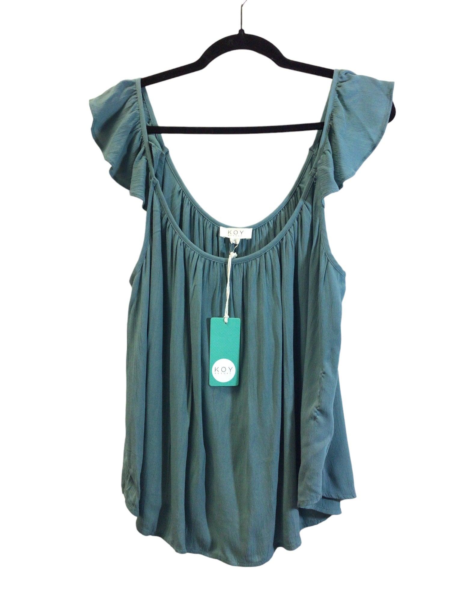 KOY RESORT Stylish Women's Blue Regular-Fit Blouse - Size L