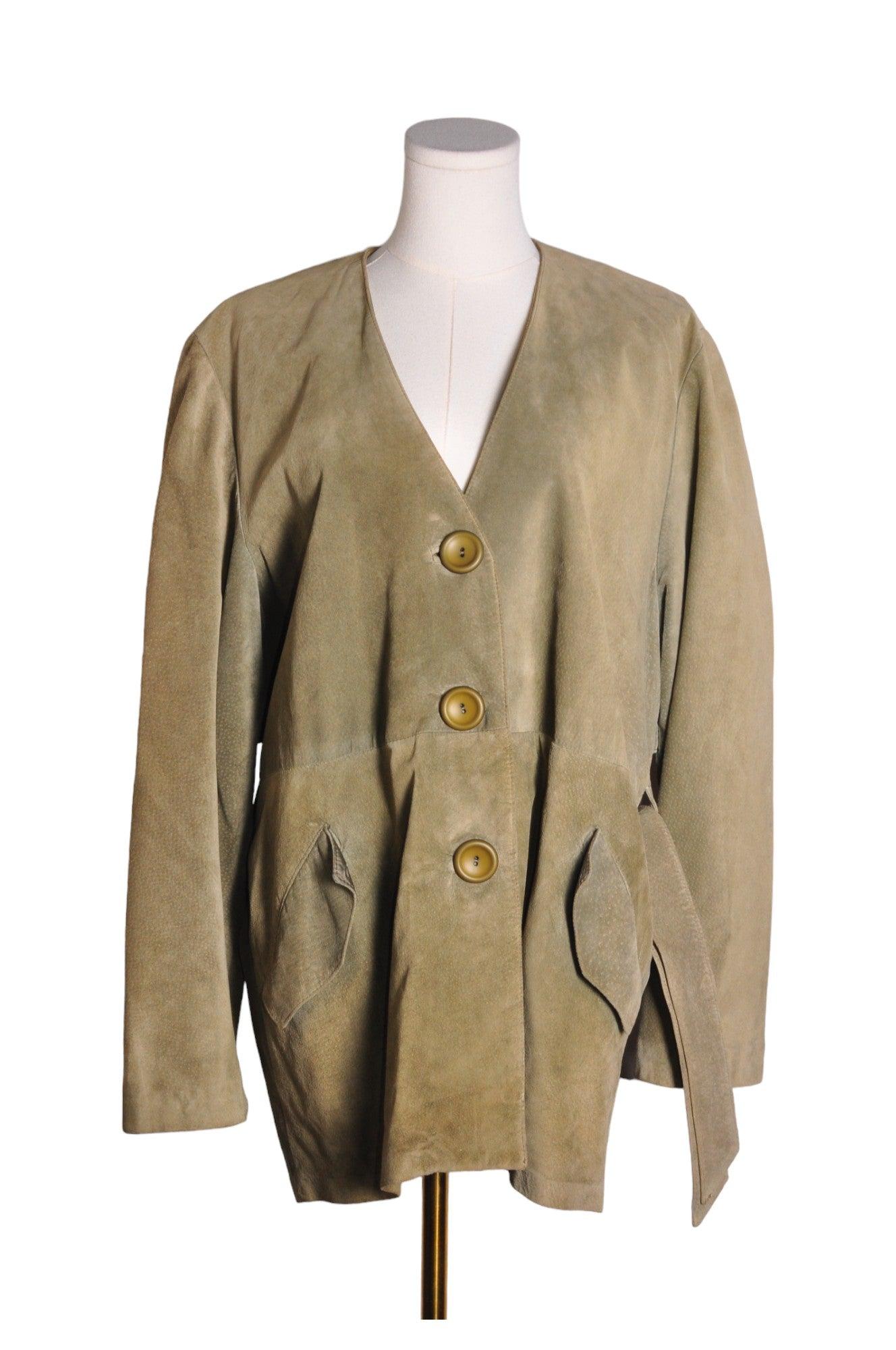 Stylish DANIER Green Regular Fit Women's Coats - Size L