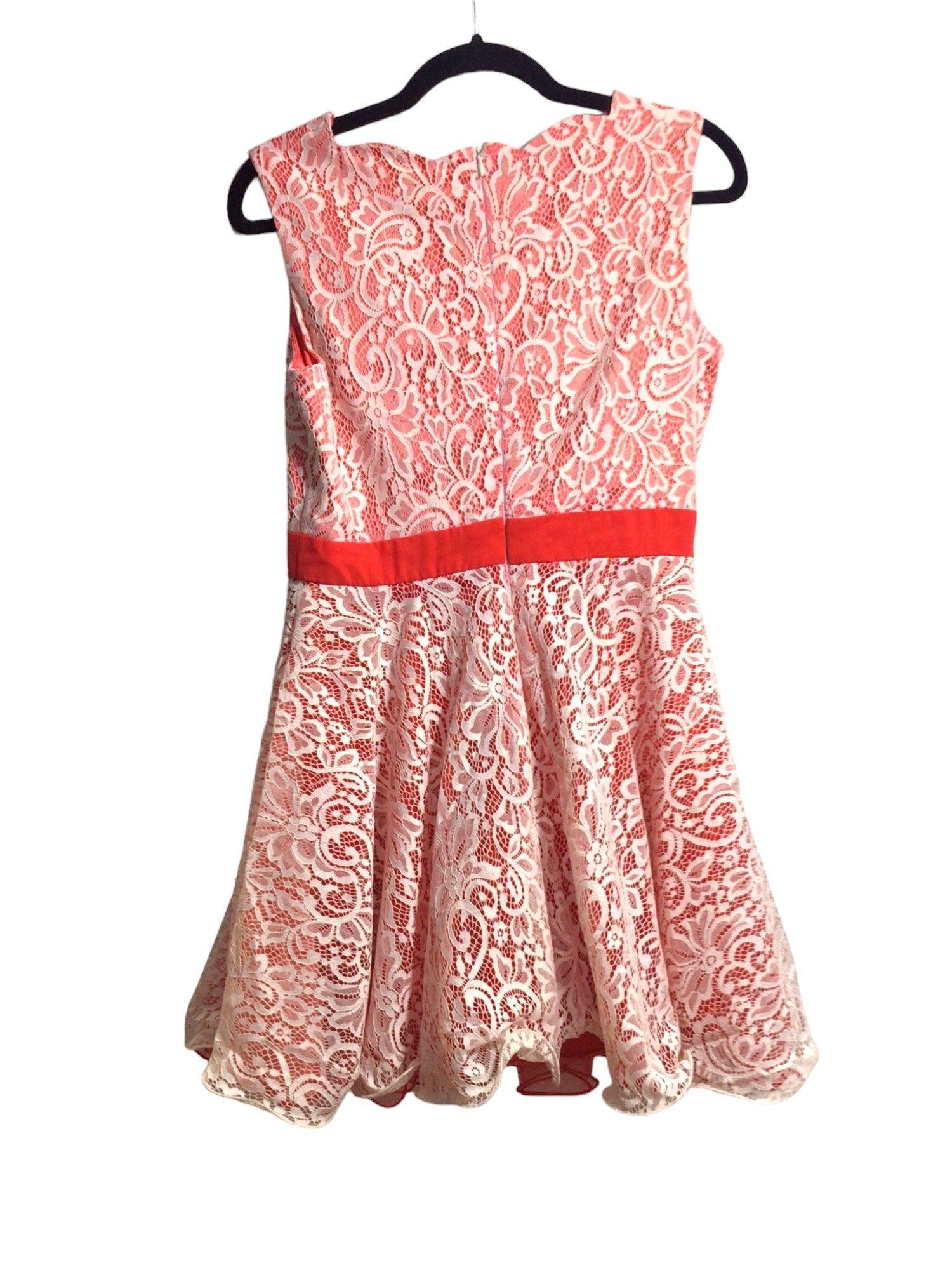 Stylish CHI CHI Women's Red Regular-Fit Shift Dress - Size 10