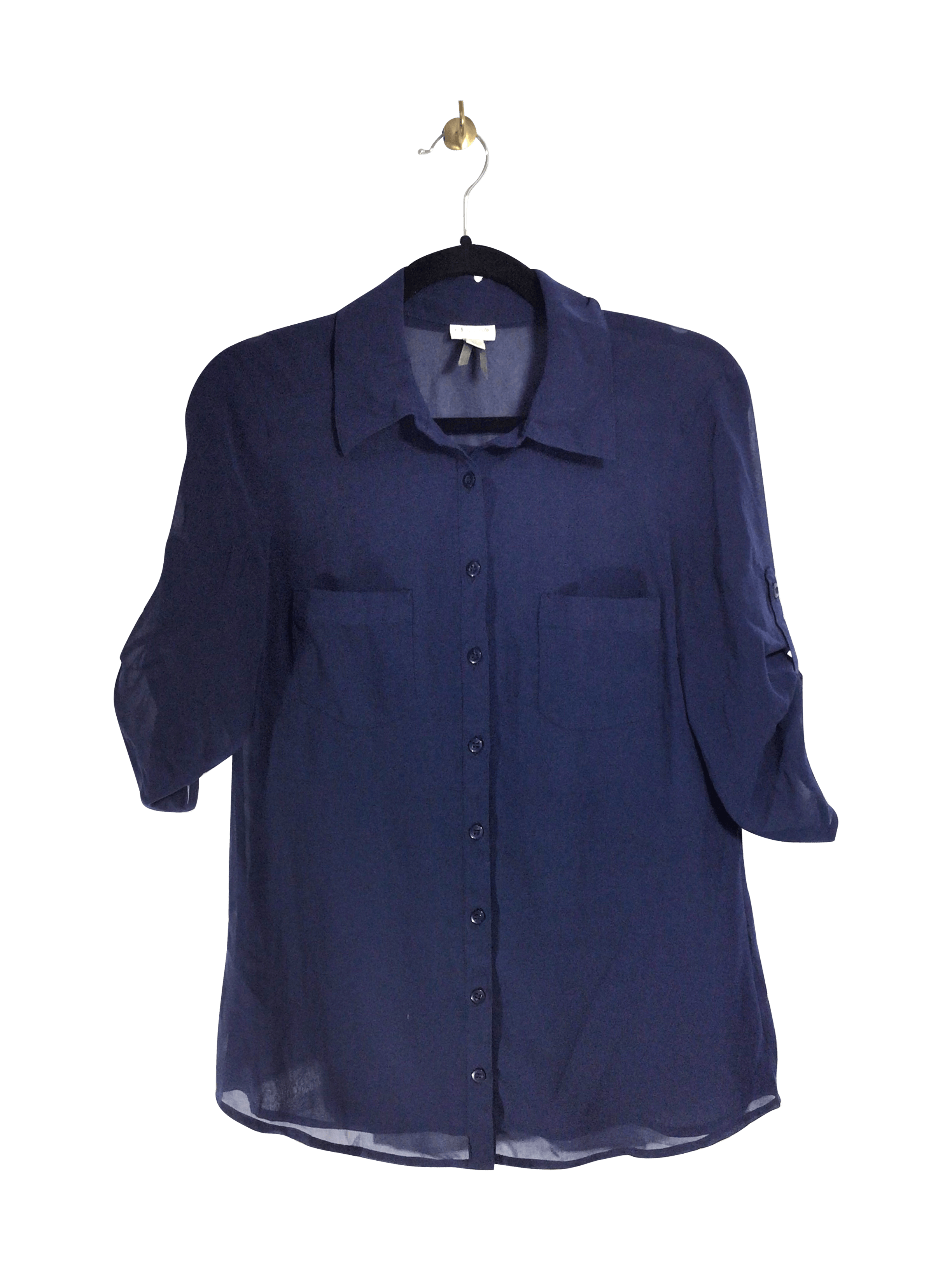 Stylish DYNAMITE Women's Blue Regular Fit Button Down Tops - Size S