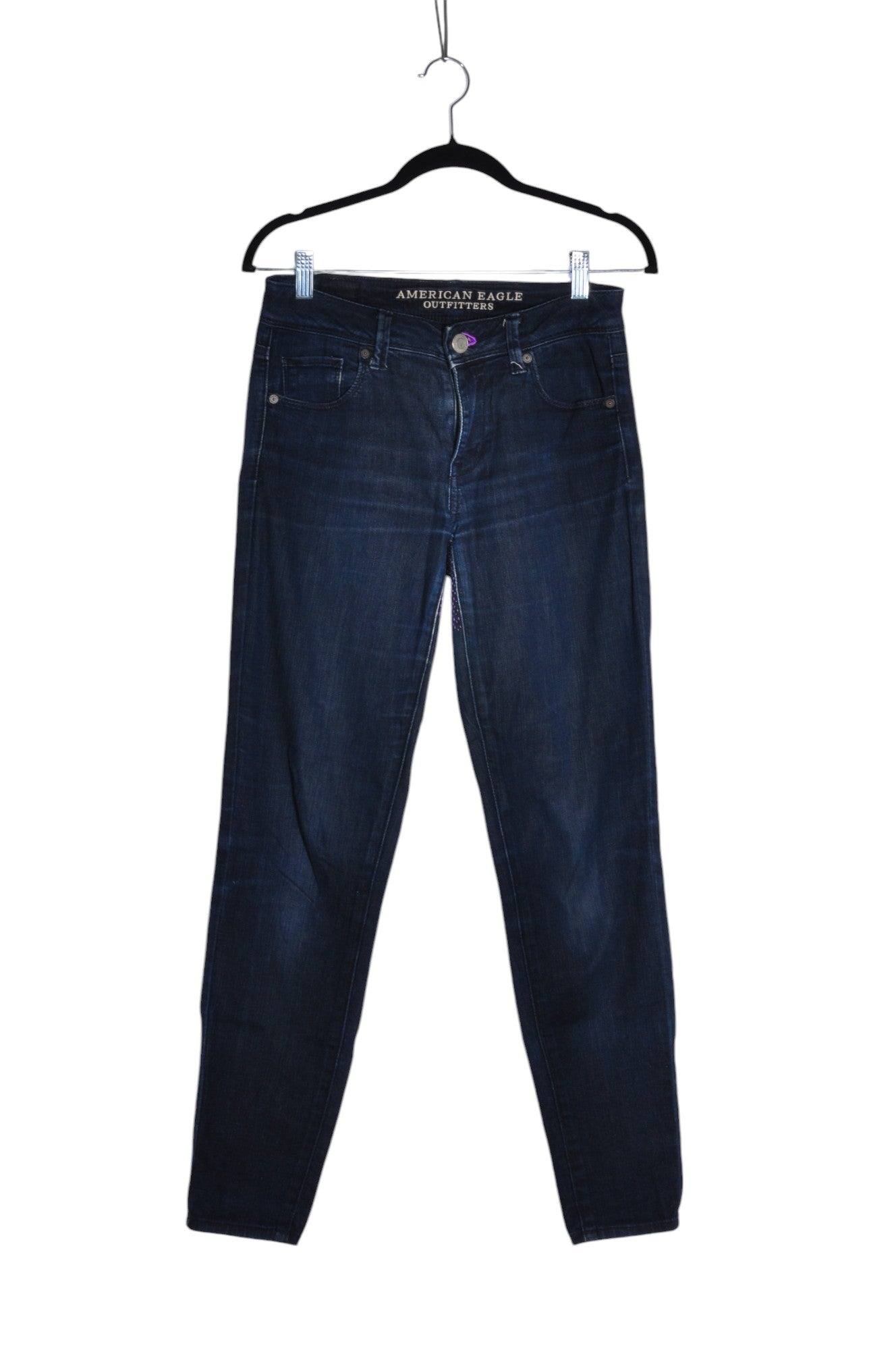 Pre - loved AMERICAN EAGLE Blue Women's Regular Fit Straight - Legged Jeans Size 0