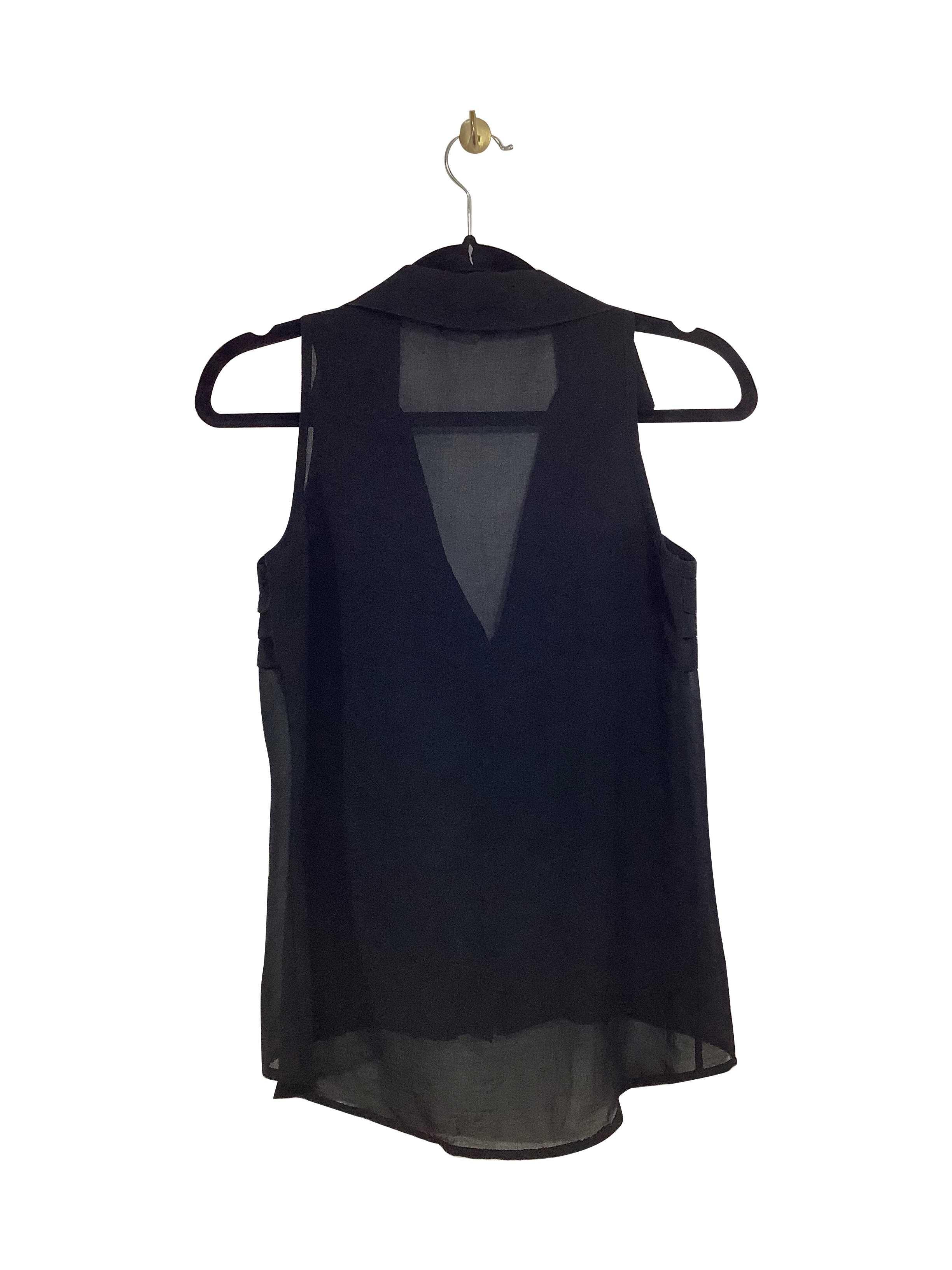 ECLIPSE Stylish Regular Fit Black Button-down Top - Size XS