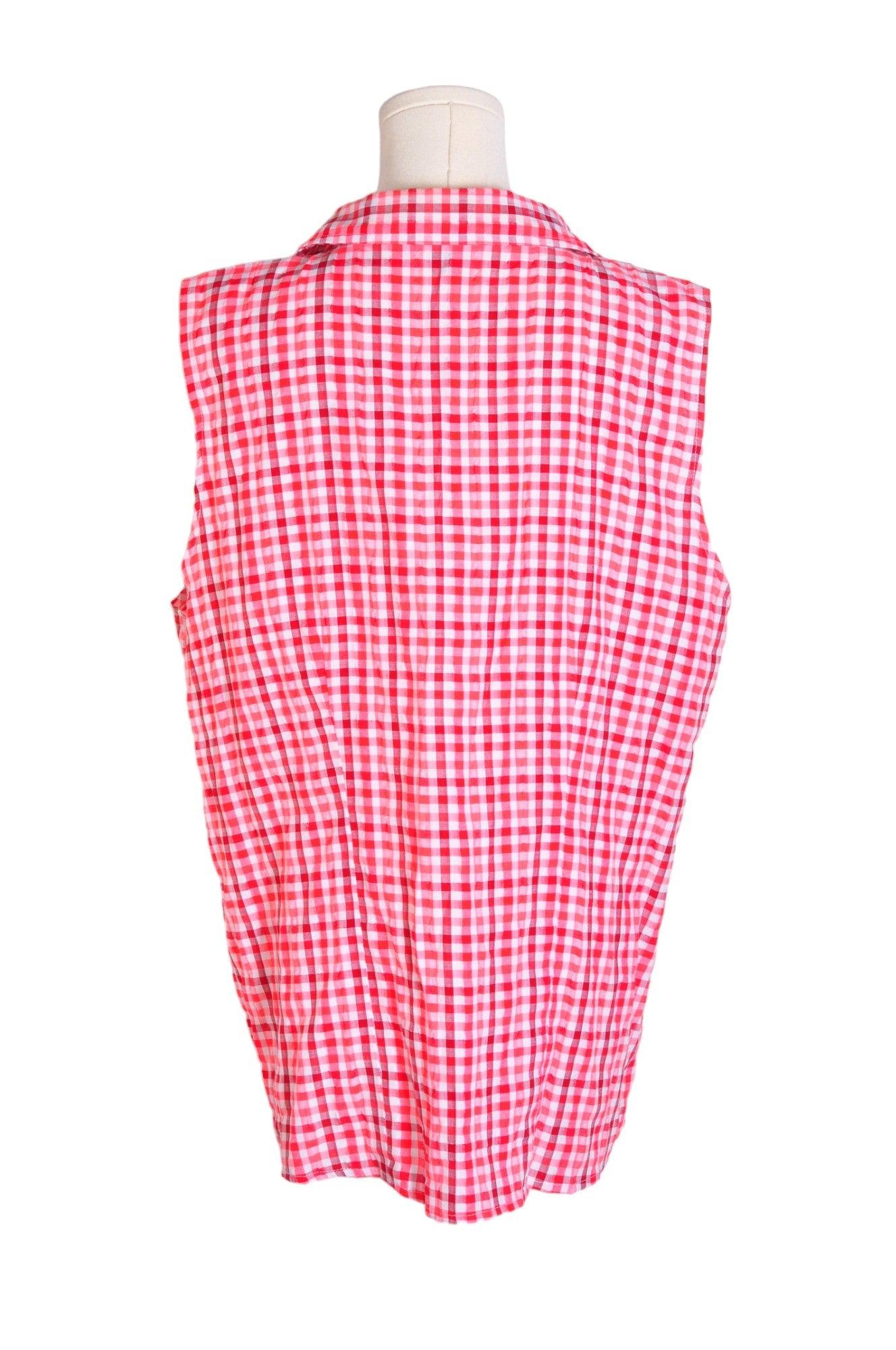 CLASSIC EDITIONS Stylish Women's Red Button Down Regular Fit Tops - XXL