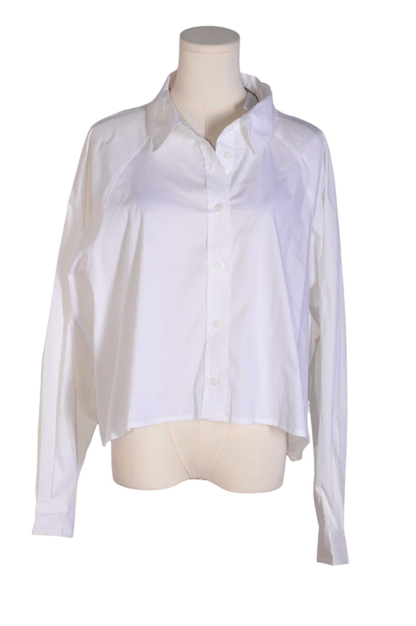 Stylish DYNAMITE Women's White Regular Fit Button Down Tops - Size L