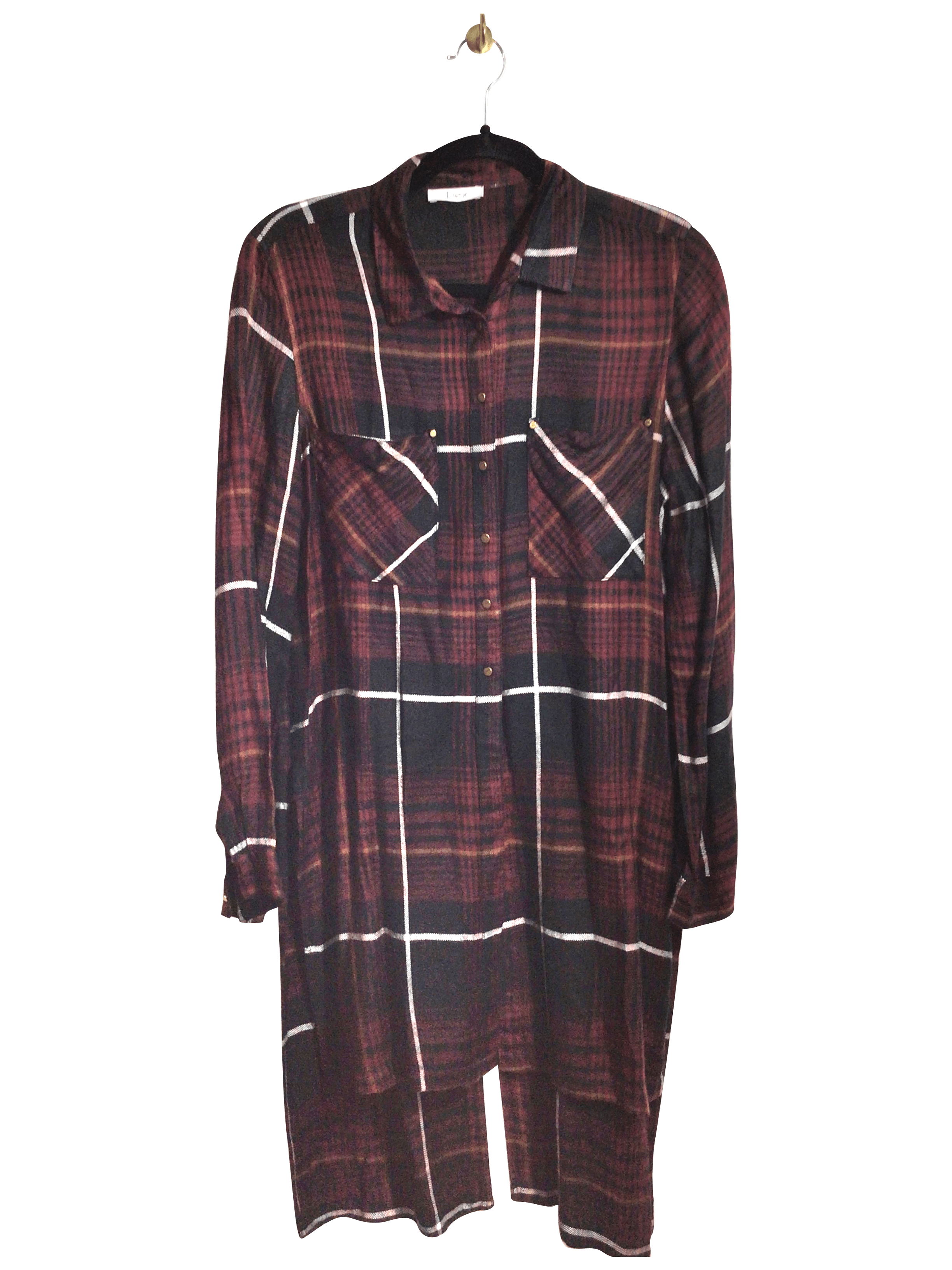 DEX Stylish Women's Red Regular Fit Button Down Tops - Size S