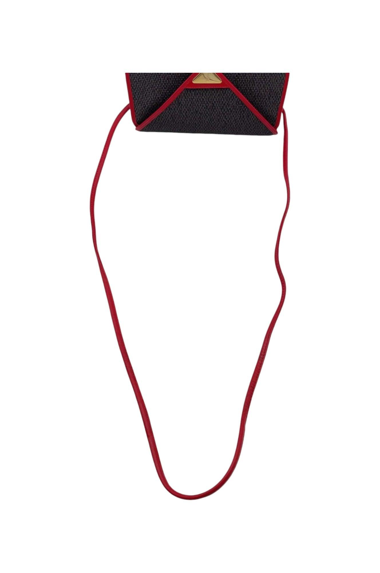 Saint Laurent Gray/Red Pochette NS080768 Stylish Shoulder Bag