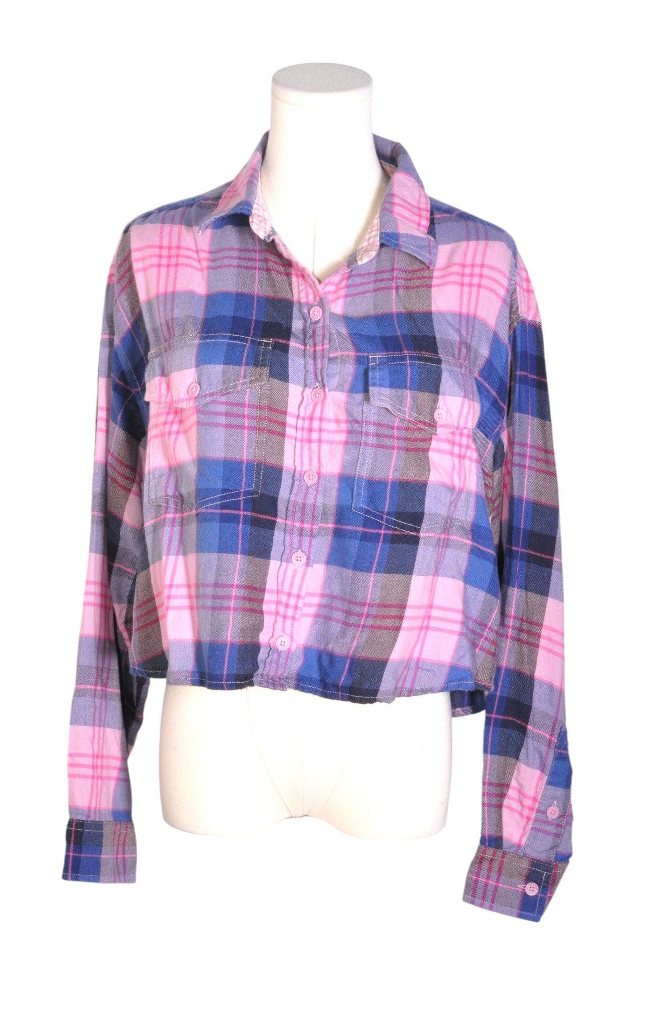 Stylish AMERICAN EAGLE Women's Blue Regular Fit Button - Down Tops in Size S