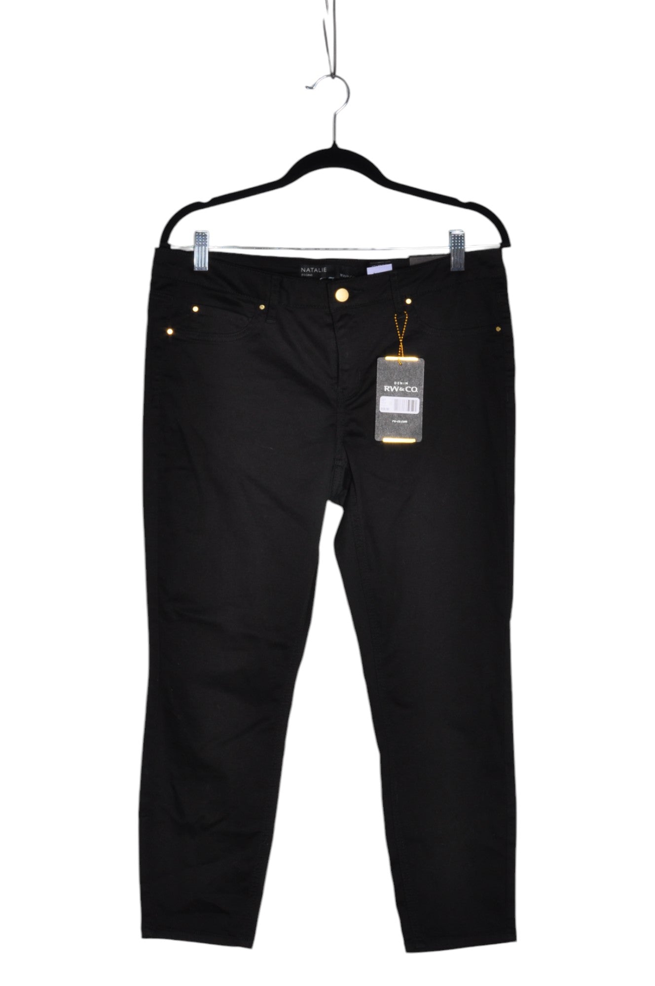 RW&CO Stylish Women's Black Regular-Fit Work Pants - Size L