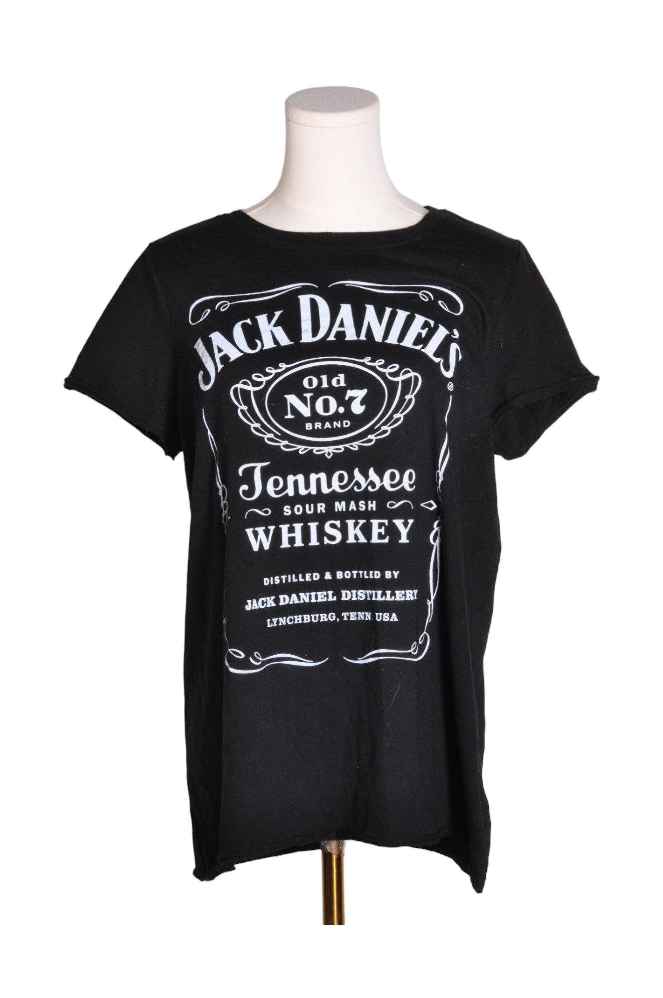JACK DANIEL'S Stylish Women's Regular Fit Black T-Shirts - Size 0