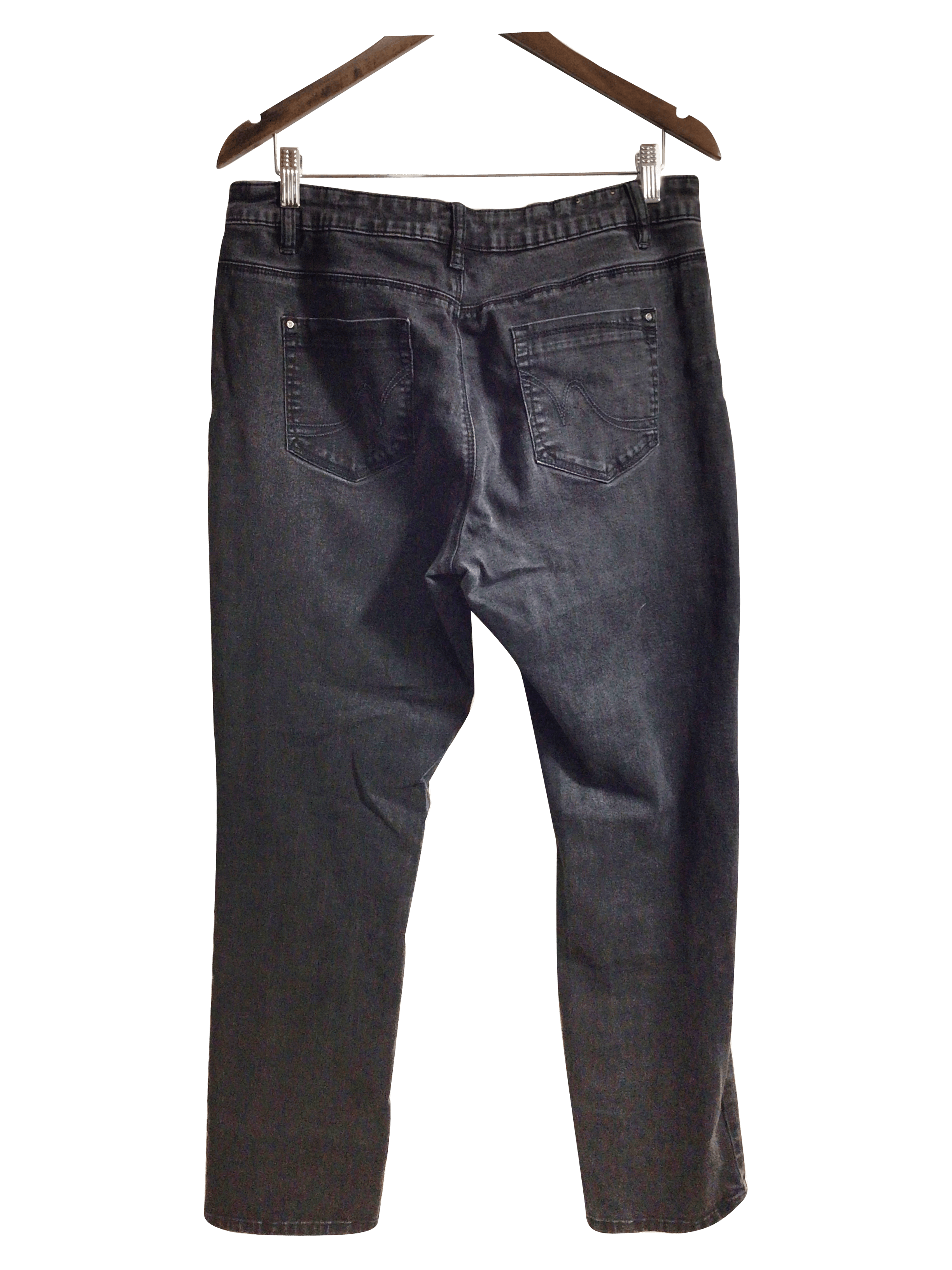 SANTANA JEANS Stylish Women's Black Straight-Legged Regular Fit Jeans - Size 14x32