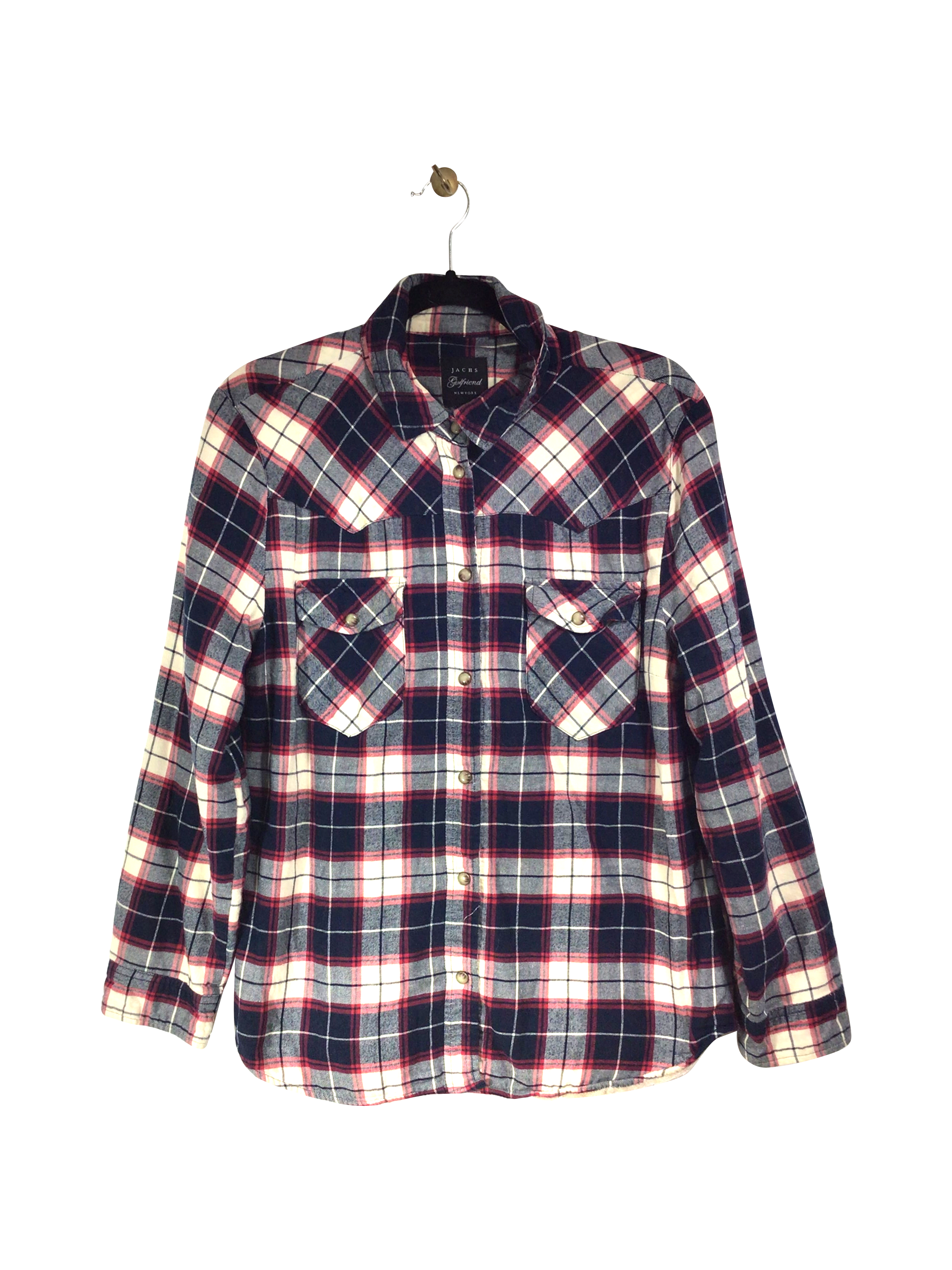 Stylish JACHS Second - Hand Women's Blue Regular - Fit Button - Down Tops in Size M