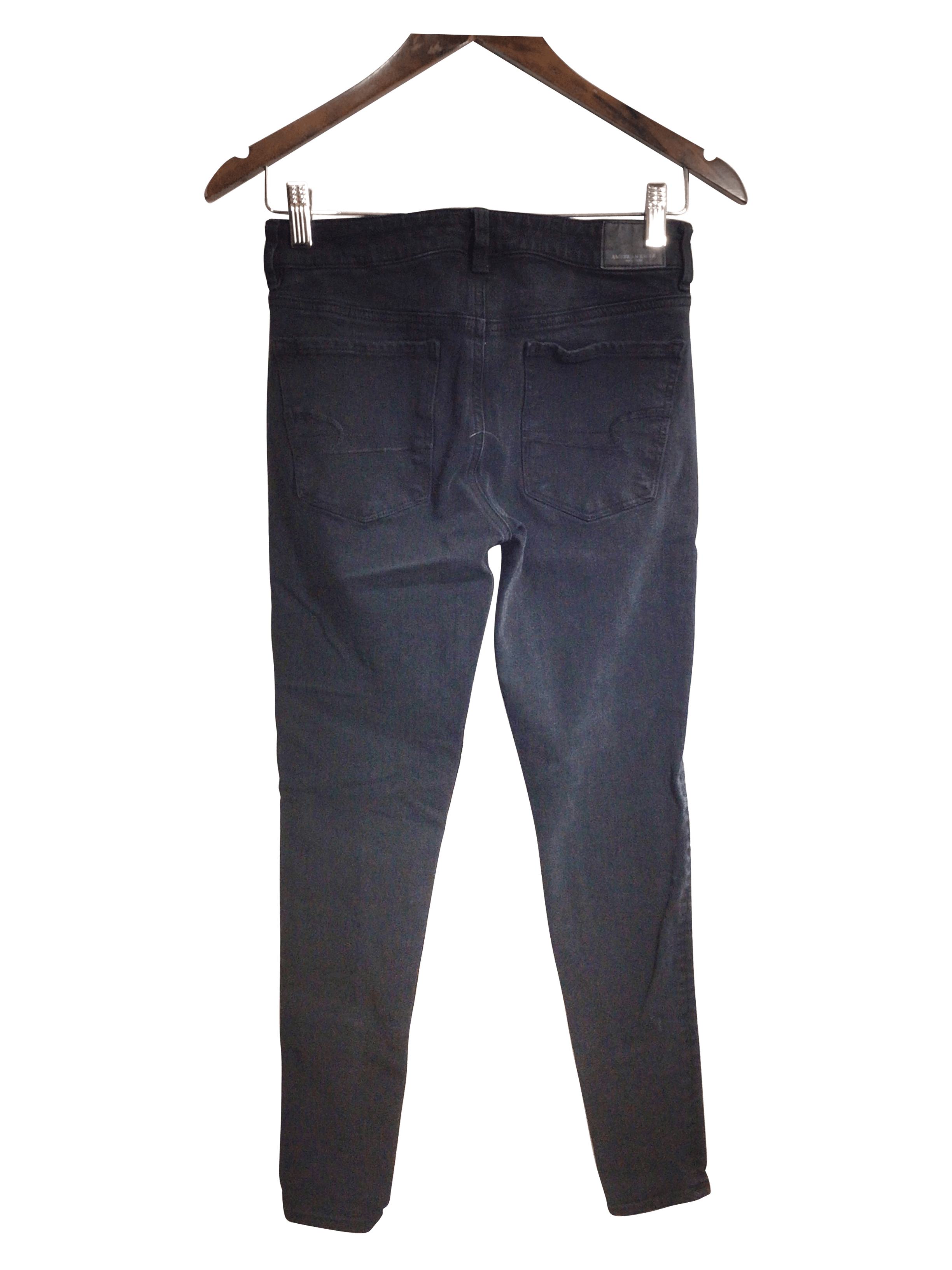 AMERICAN EAGLE Stylish Women's Black Regular Fit Straight-Legged Jeans - Size 2