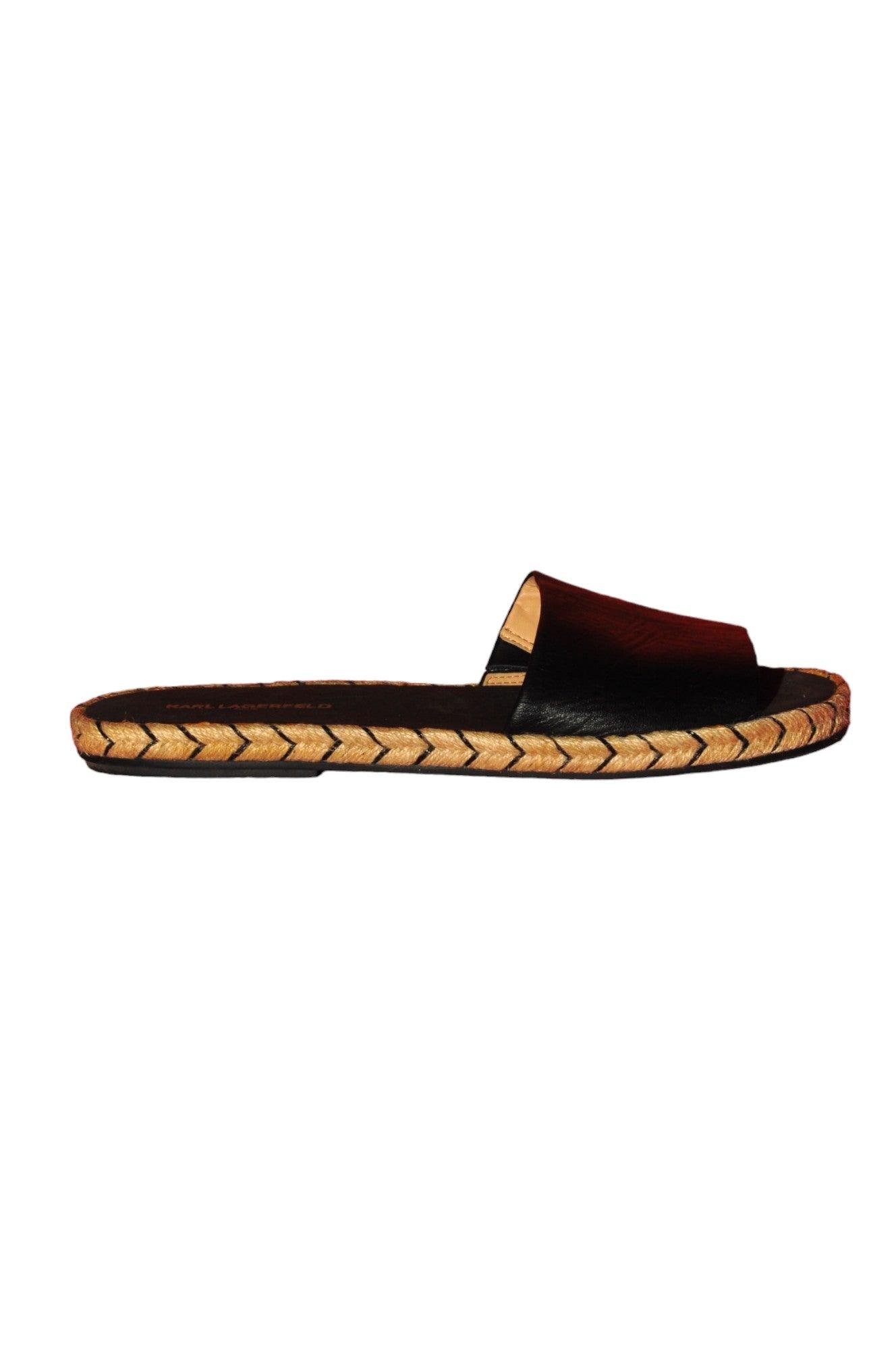 Stylish KARL LAGERFELD Women's Black Regular-Fit Sandals - Size 11