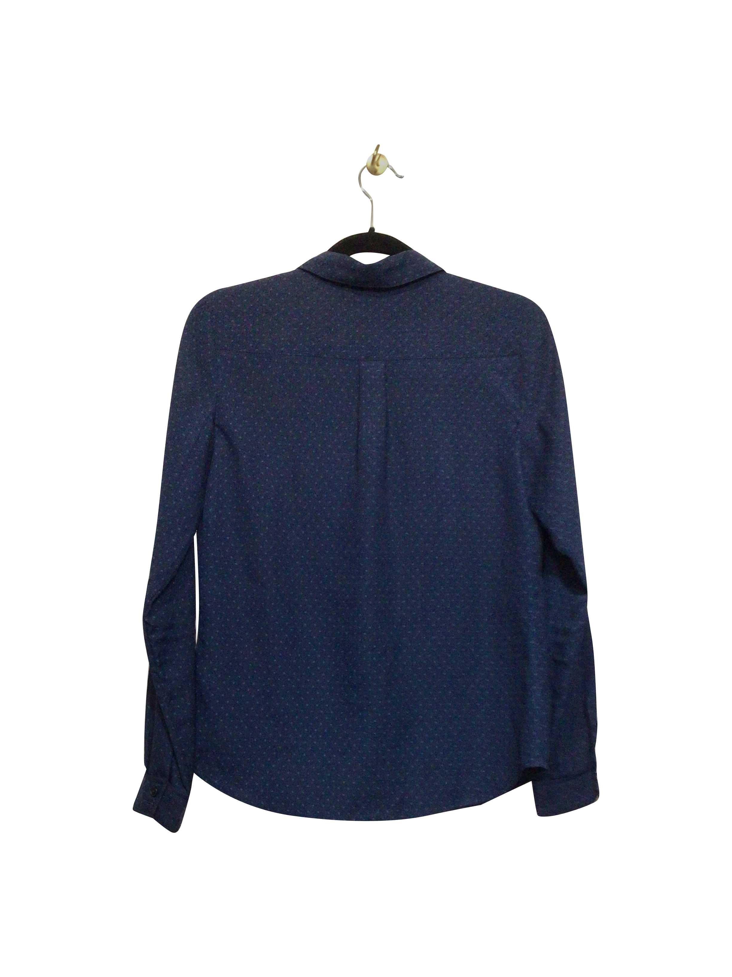 Stylish JACOB Regular Fit Button - down Long - Sleeved Top in Blue - Size S
