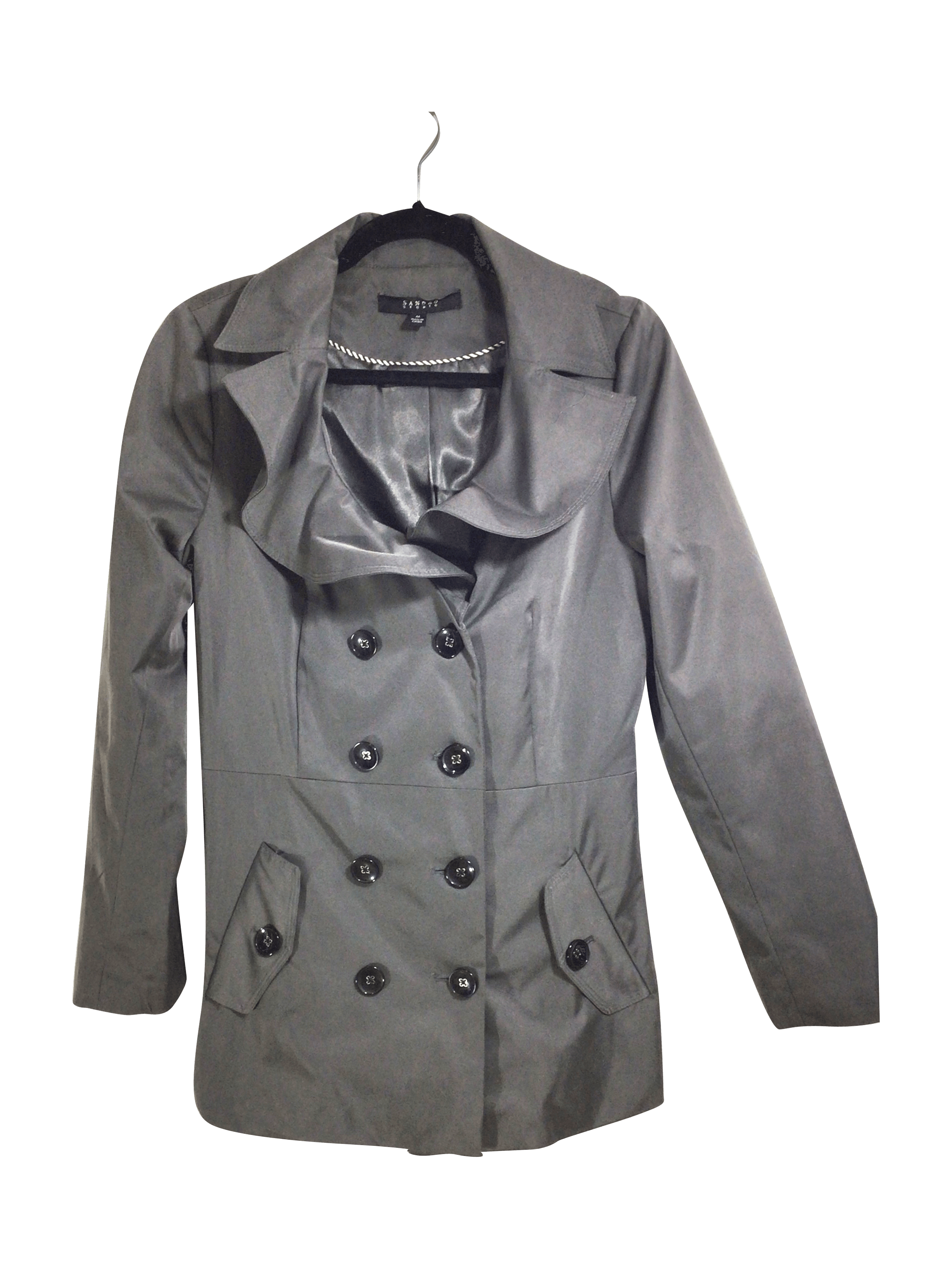 SANDRO STUDIO Stylish Women's Gray Regular-fit Coat - Size M