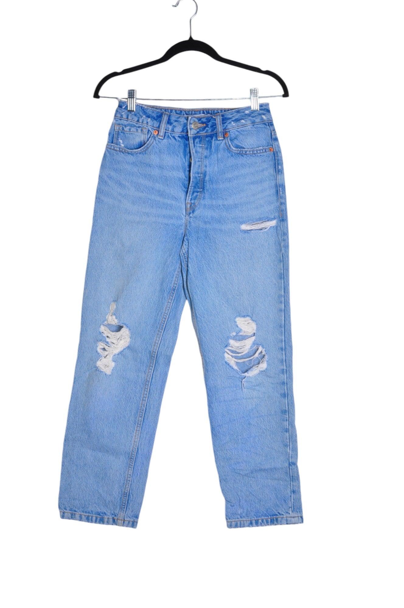 DYNAMITE Stylish Blue Regular-Fit Second-Hand Women's Straight-Legged Jeans - Size 25