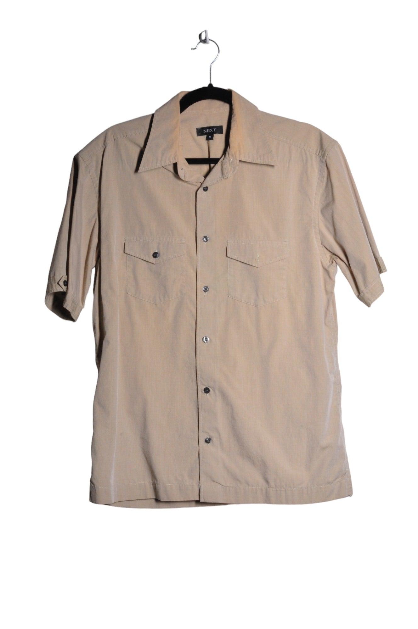 NEXT Men's Stylish Beige Regular Fit Button - Down Tops - Size M