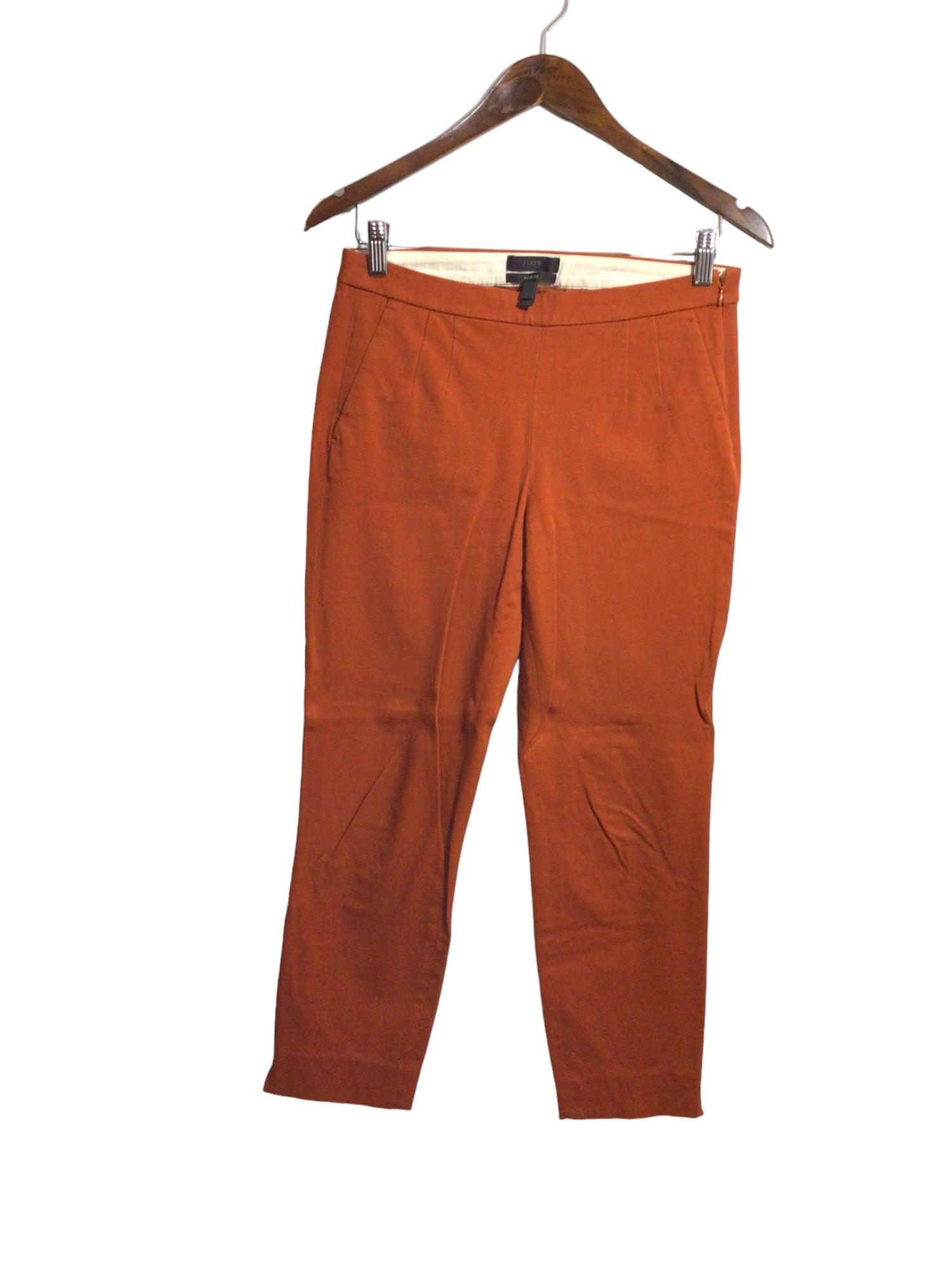 J. CREW Women's Stylish Regular Fit Orange Work Pants - Size 4