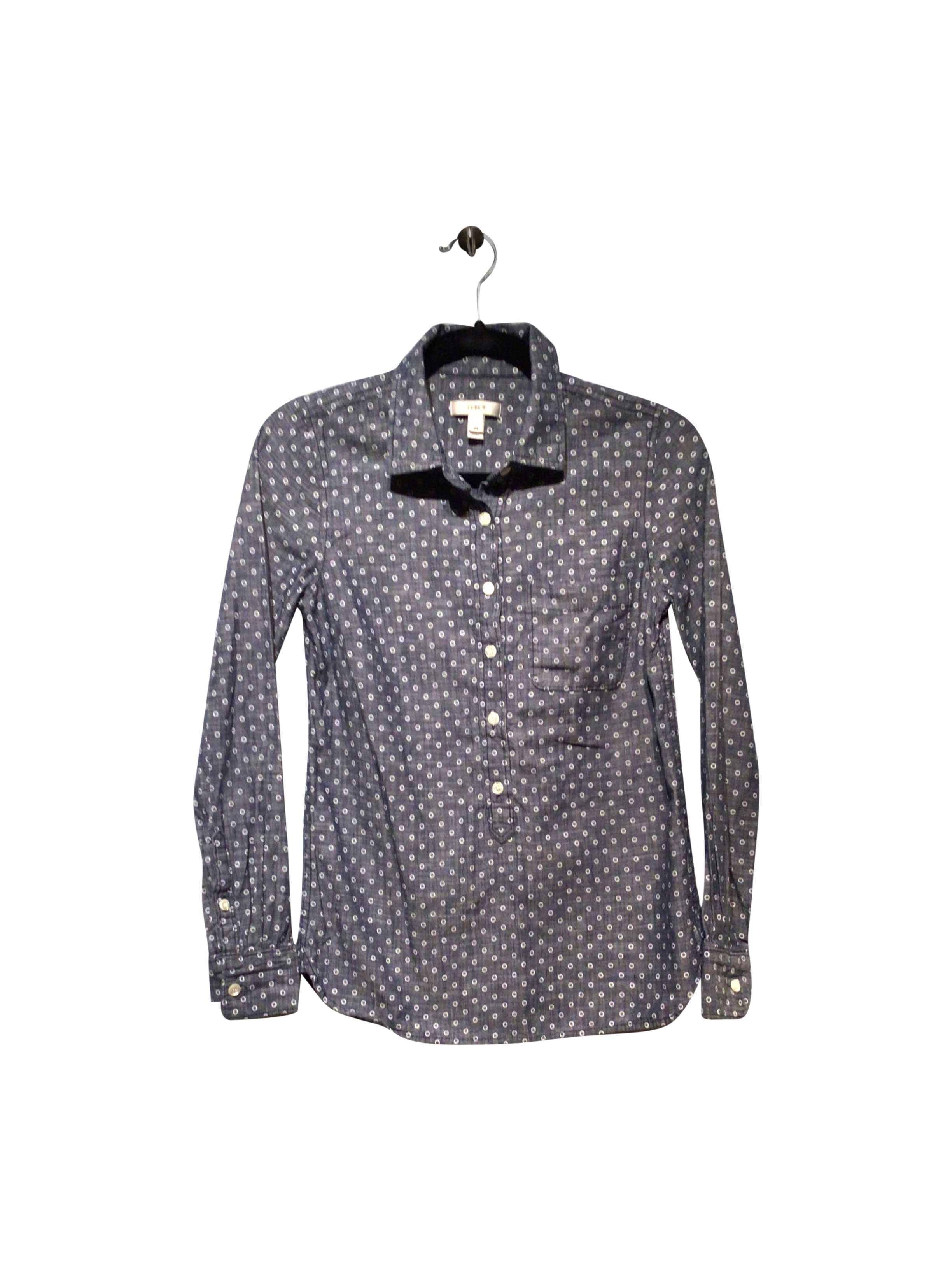J. CREW Stylish Regular Fit Blue Button-down Top - Size 0