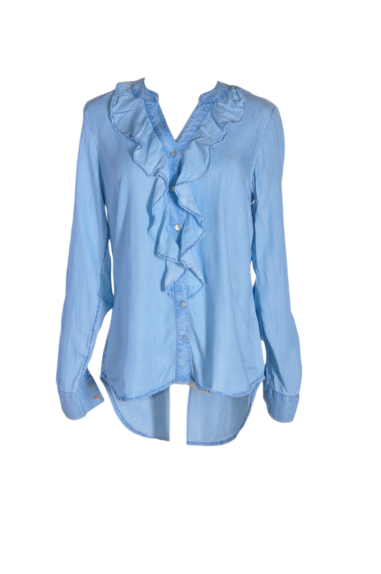 RW&CO Stylish Women's Blue Regular Fit Button Down Tops - Size S