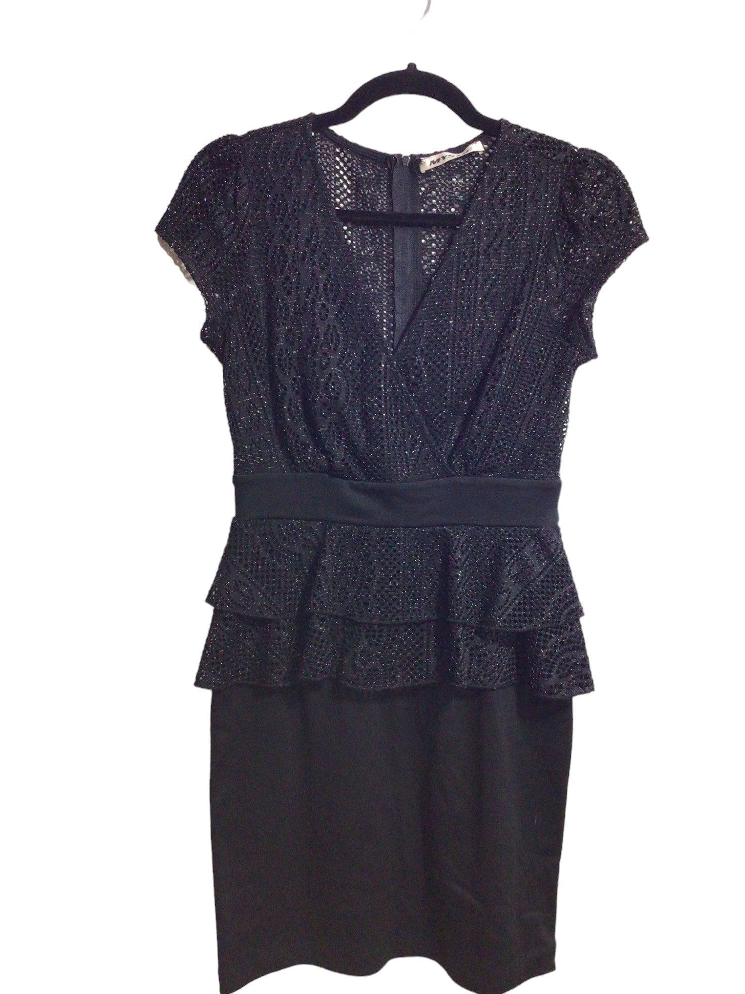 MYSTIC Stylish Women's Black Regular Fit & Flare Dress - Size S