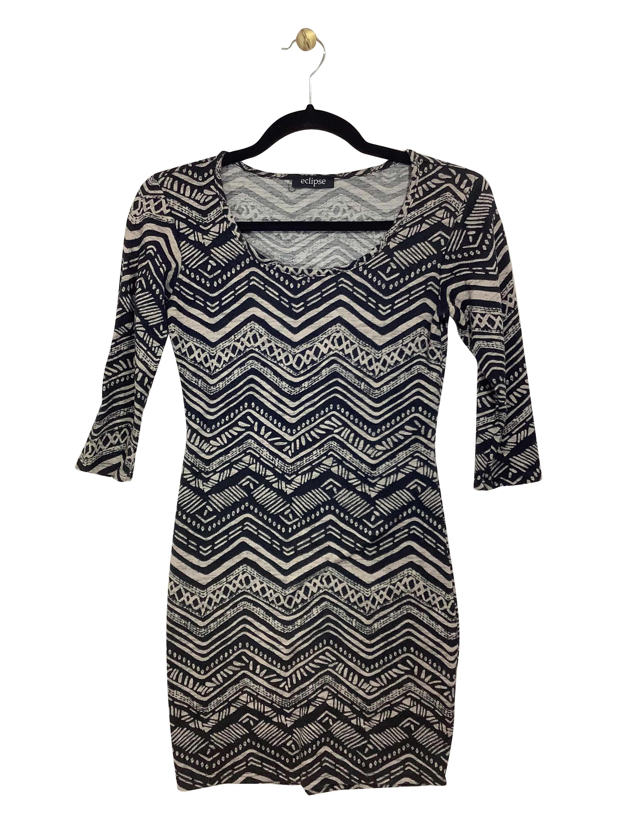 Stylish ECLIPSE Regular Fit Gray Midi Dress - Size XS