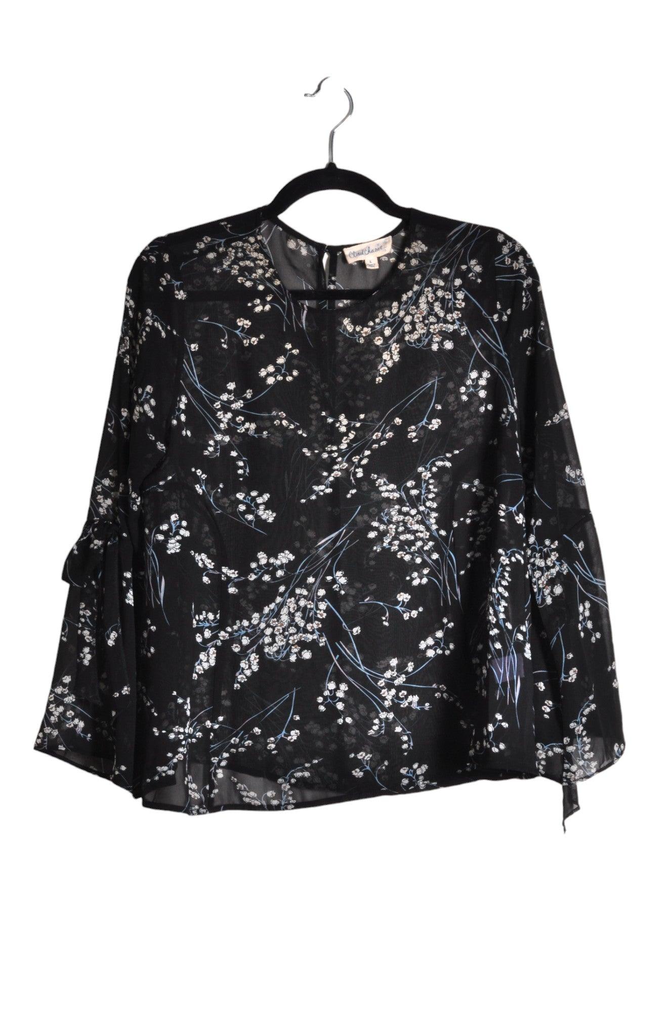 Stylish CLOUD CHASER Black Regular Fit Women's Blouses - Size L