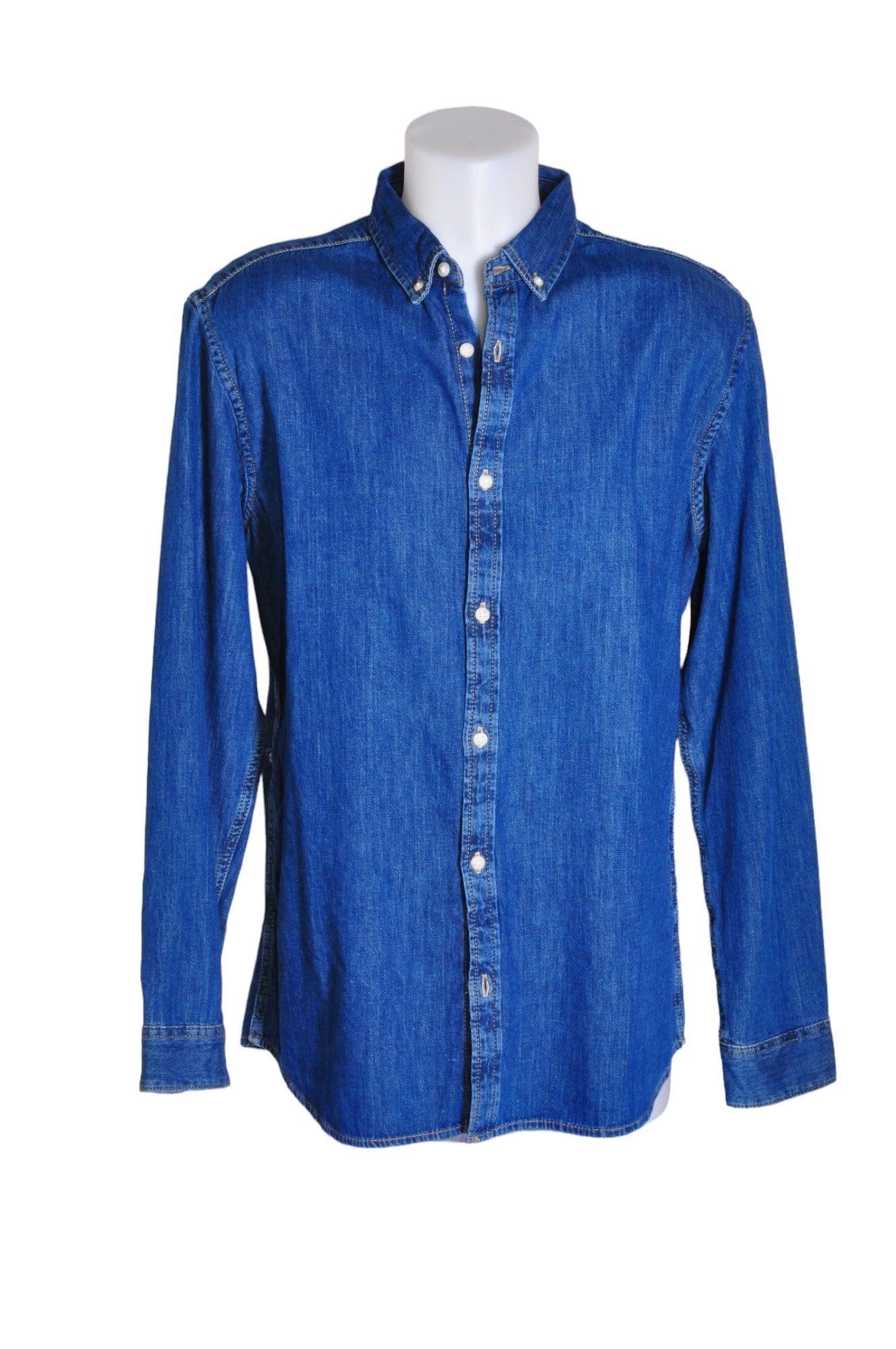 JACK AND JONES Men's Blue Regular Fit Denim Tops - XL: Stylish Second - Hand Option